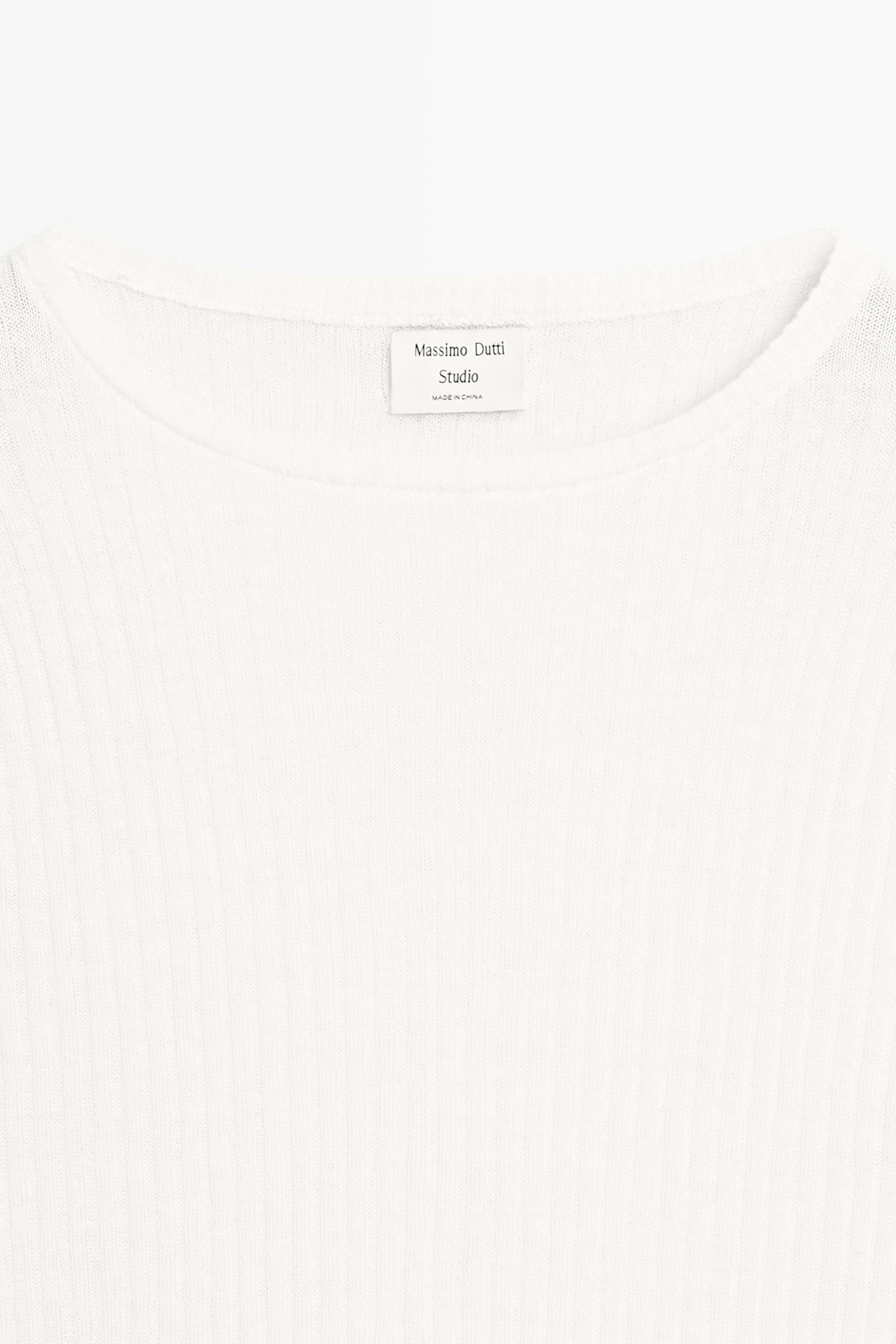 Fringe detail knit sweater - STUDIO — WHITE
