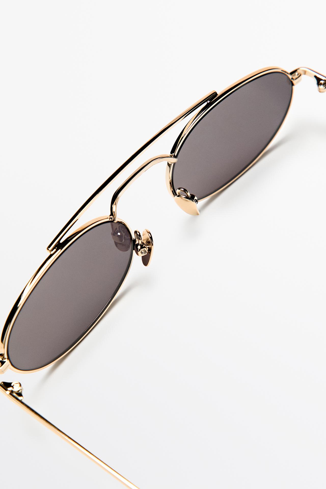 Double bridge oval sunglasses — SILVER