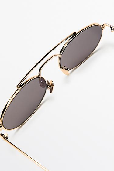 Double bridge oval sunglasses — SILVER 3