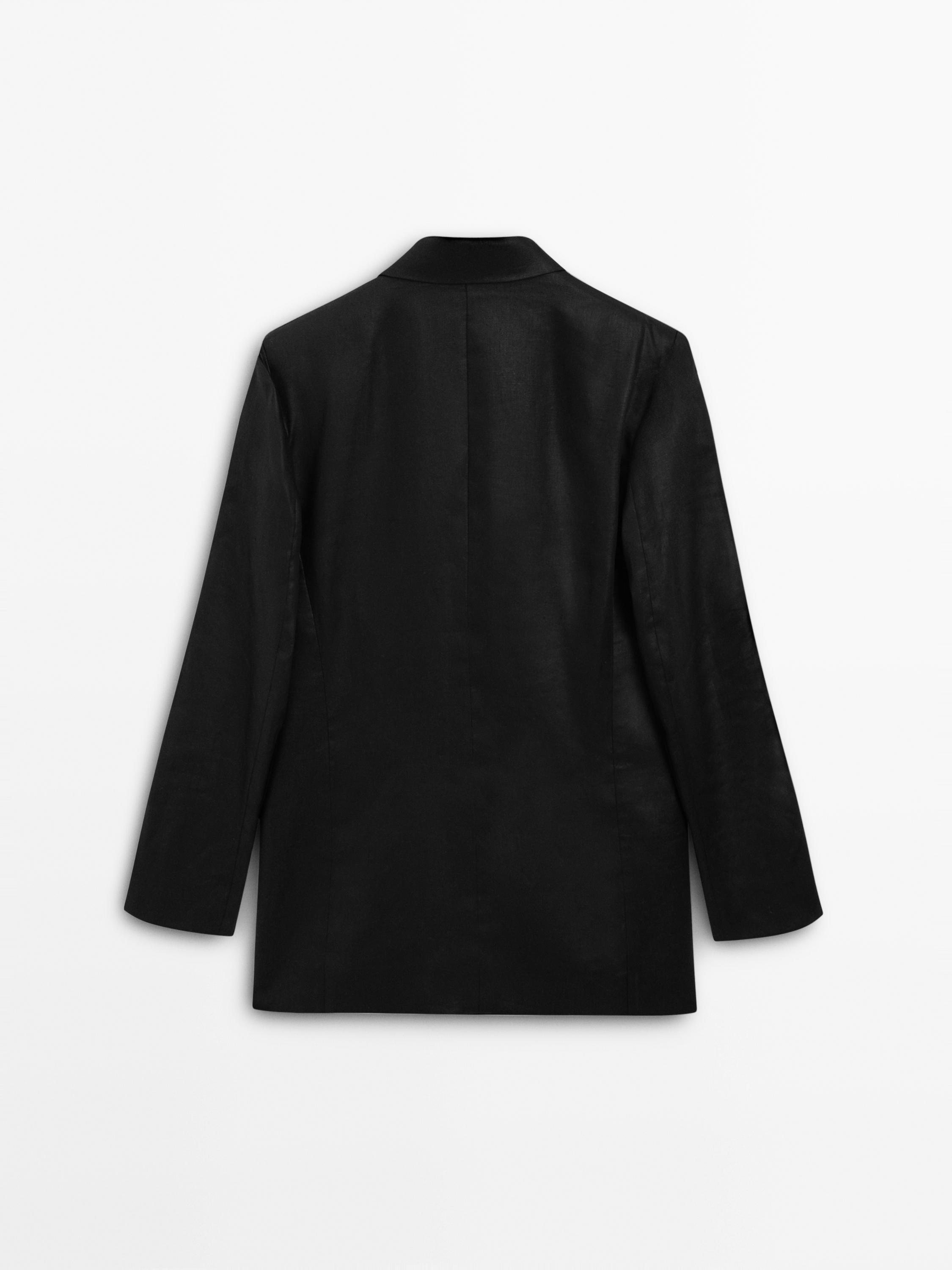 100% linen double-breasted blazer - Studio