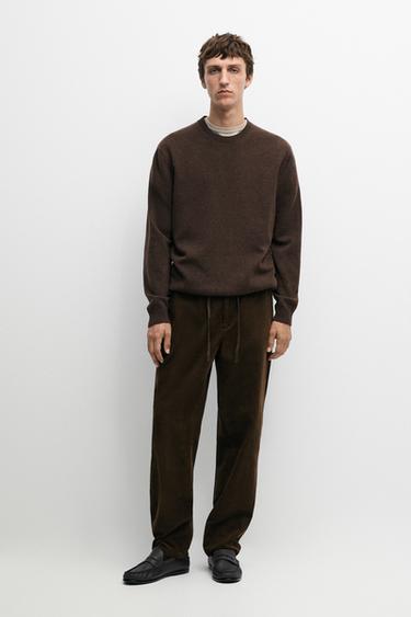 Corduroy jogger fit pants — GREEN 1