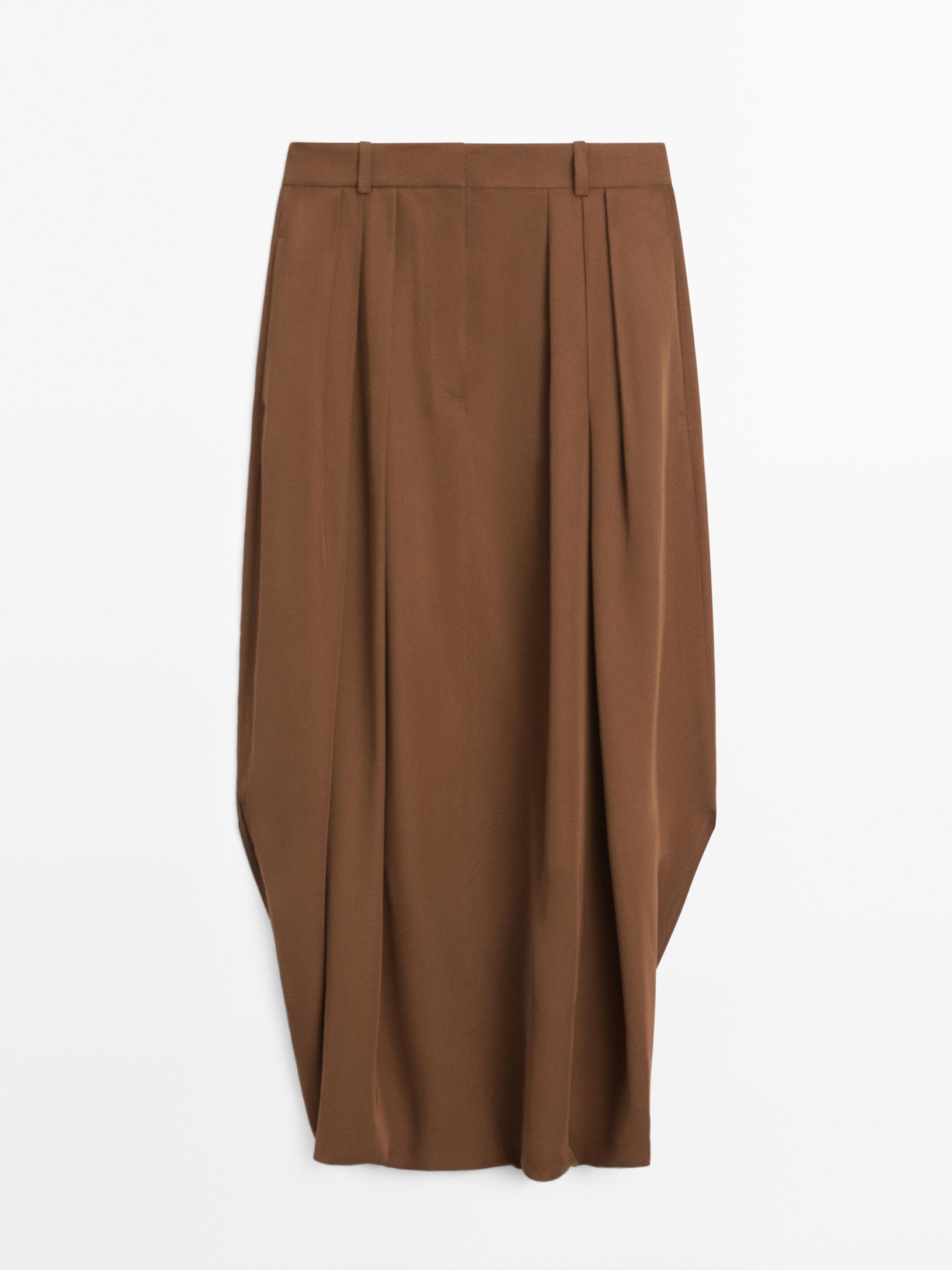 Flowing pleated skort — Washed