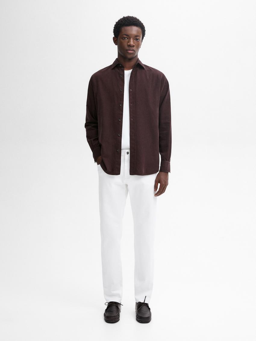 Regular fit needlecord shirt · Burgundy, Beige, Blue, Water Green