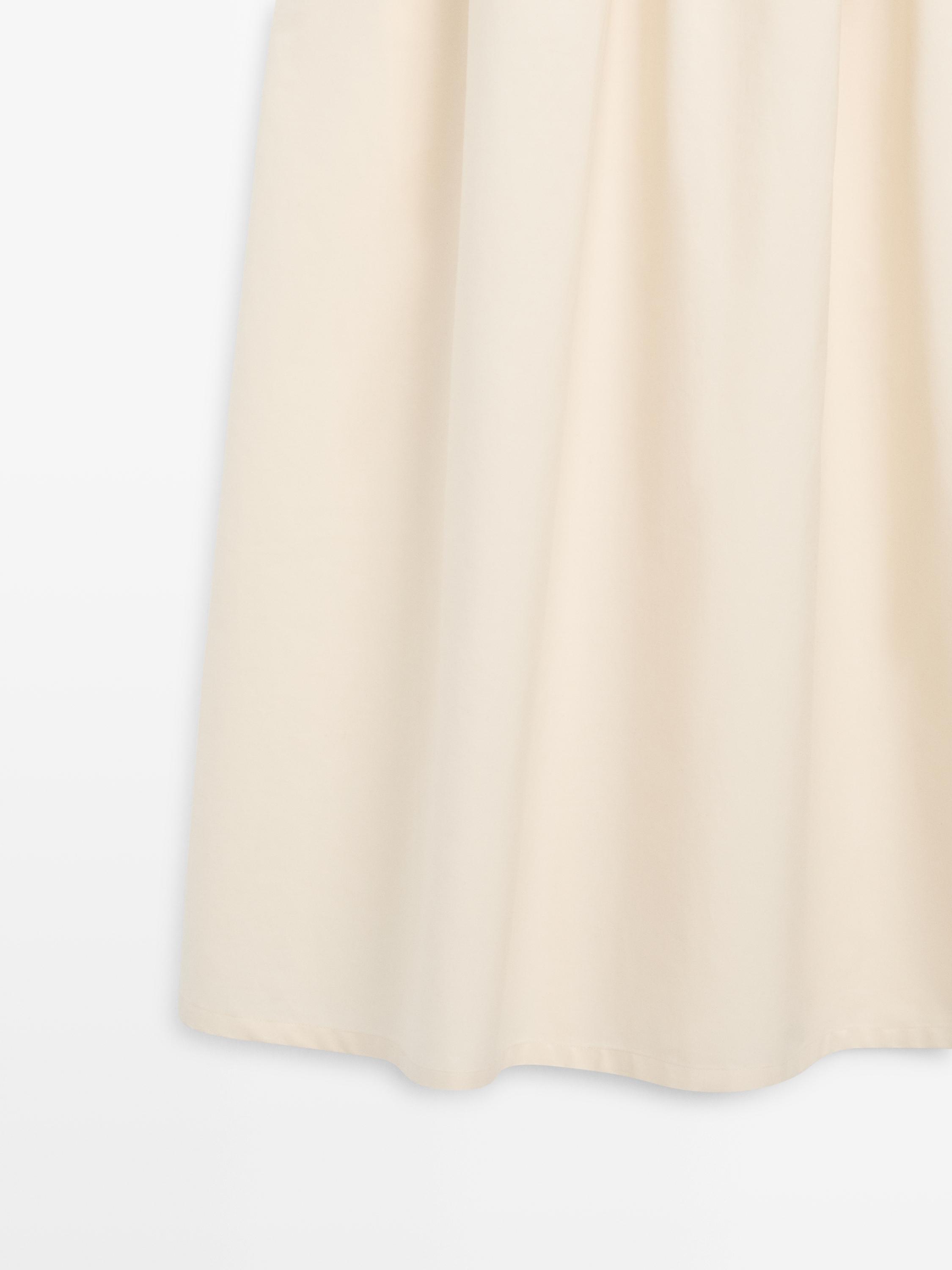 Cotton blend dress with contrast poplin — Vanilla