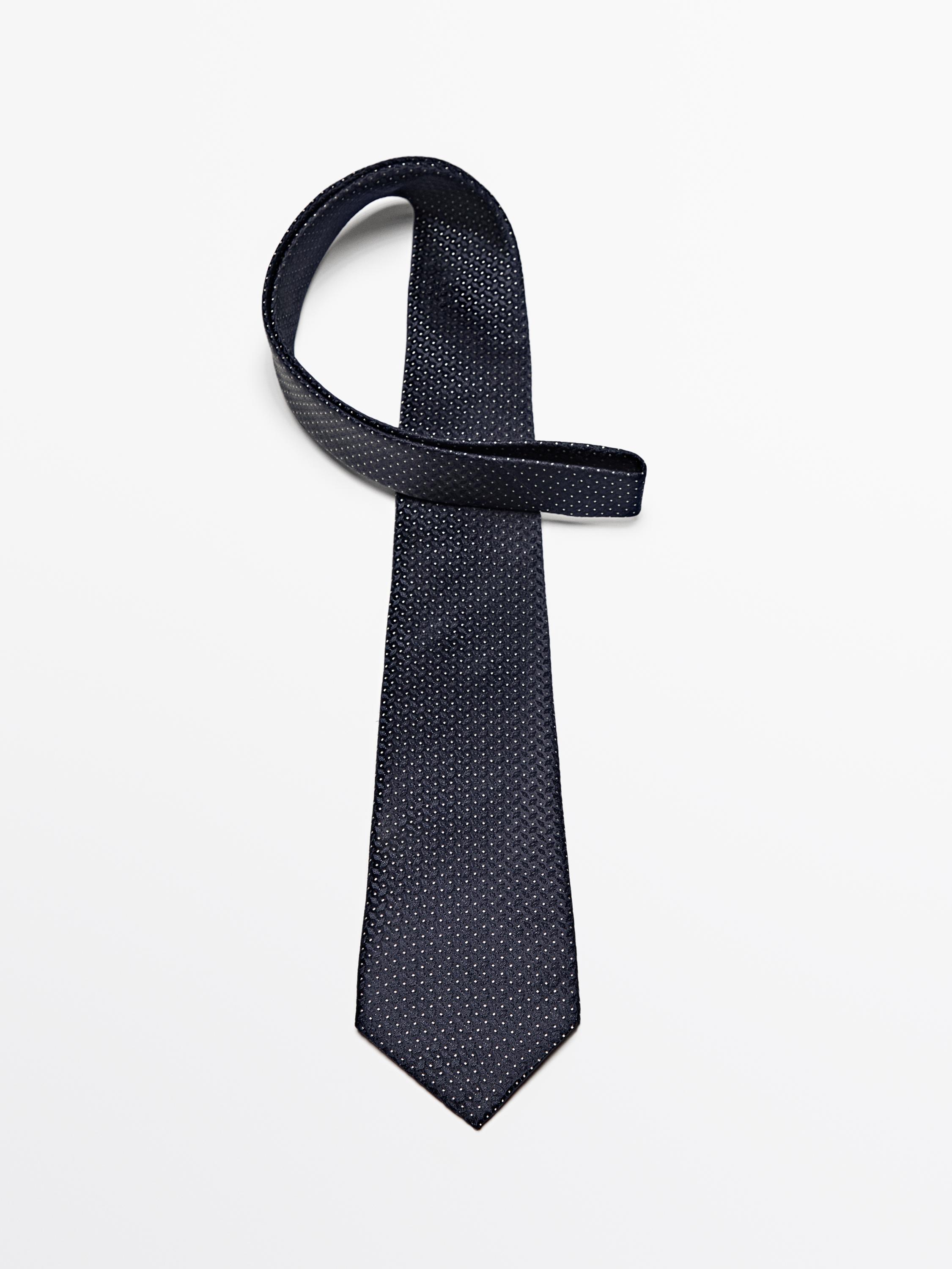 100% mulberry silk polka dot tie