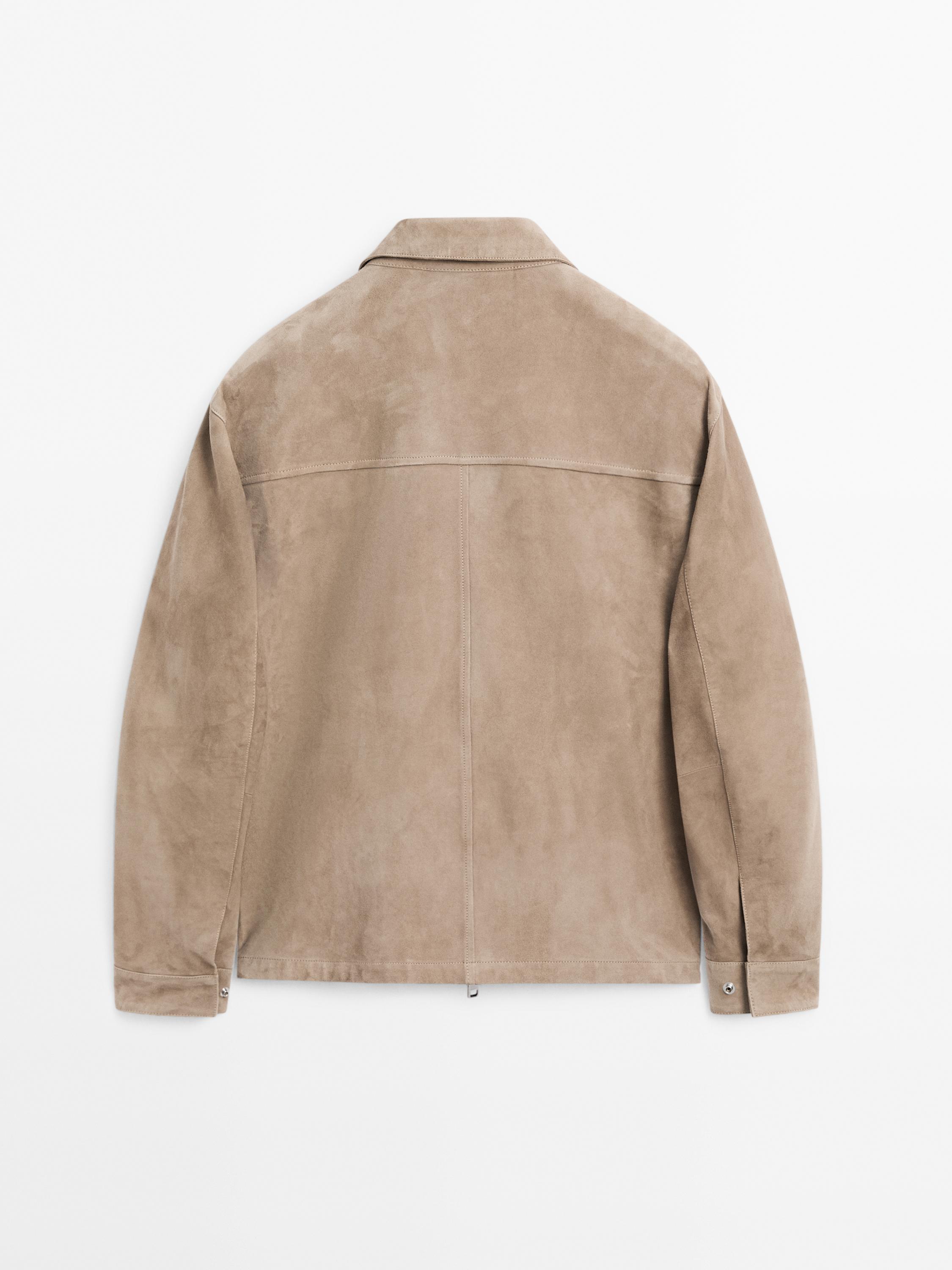 Short suede leather jacket