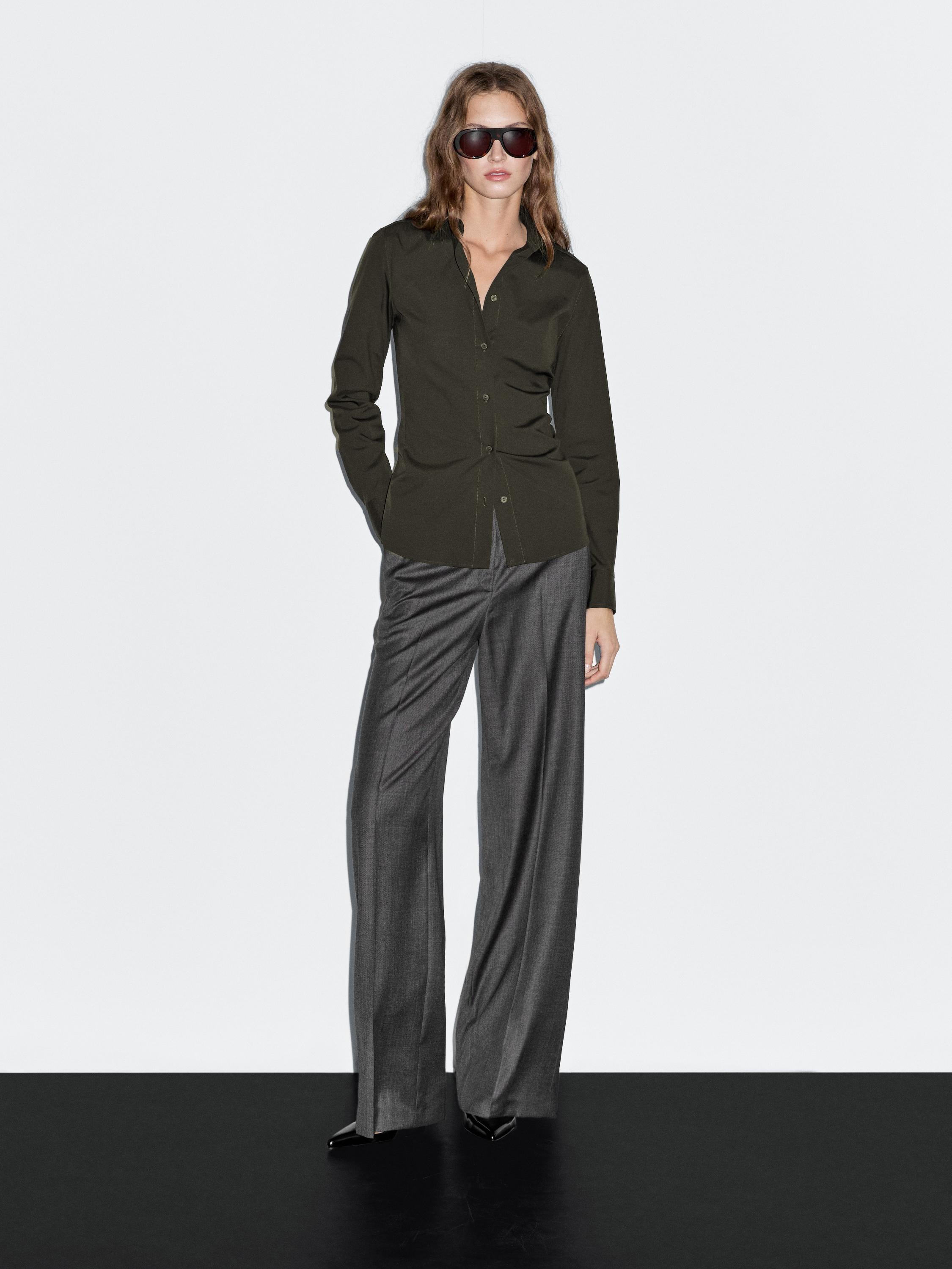 Camisa stretch mescla cotó