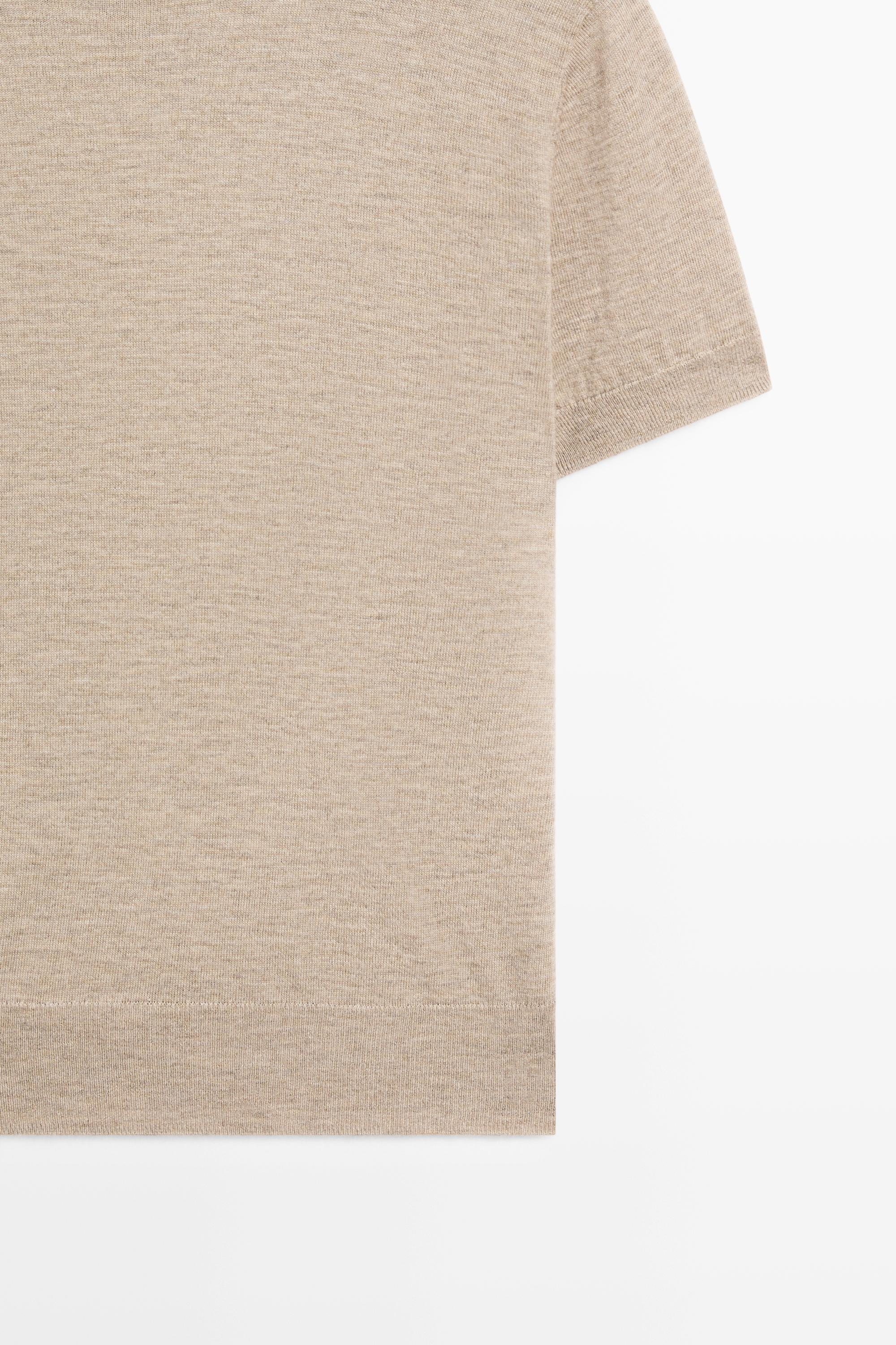 Turtleneck knit sweater — BEIGE MARL