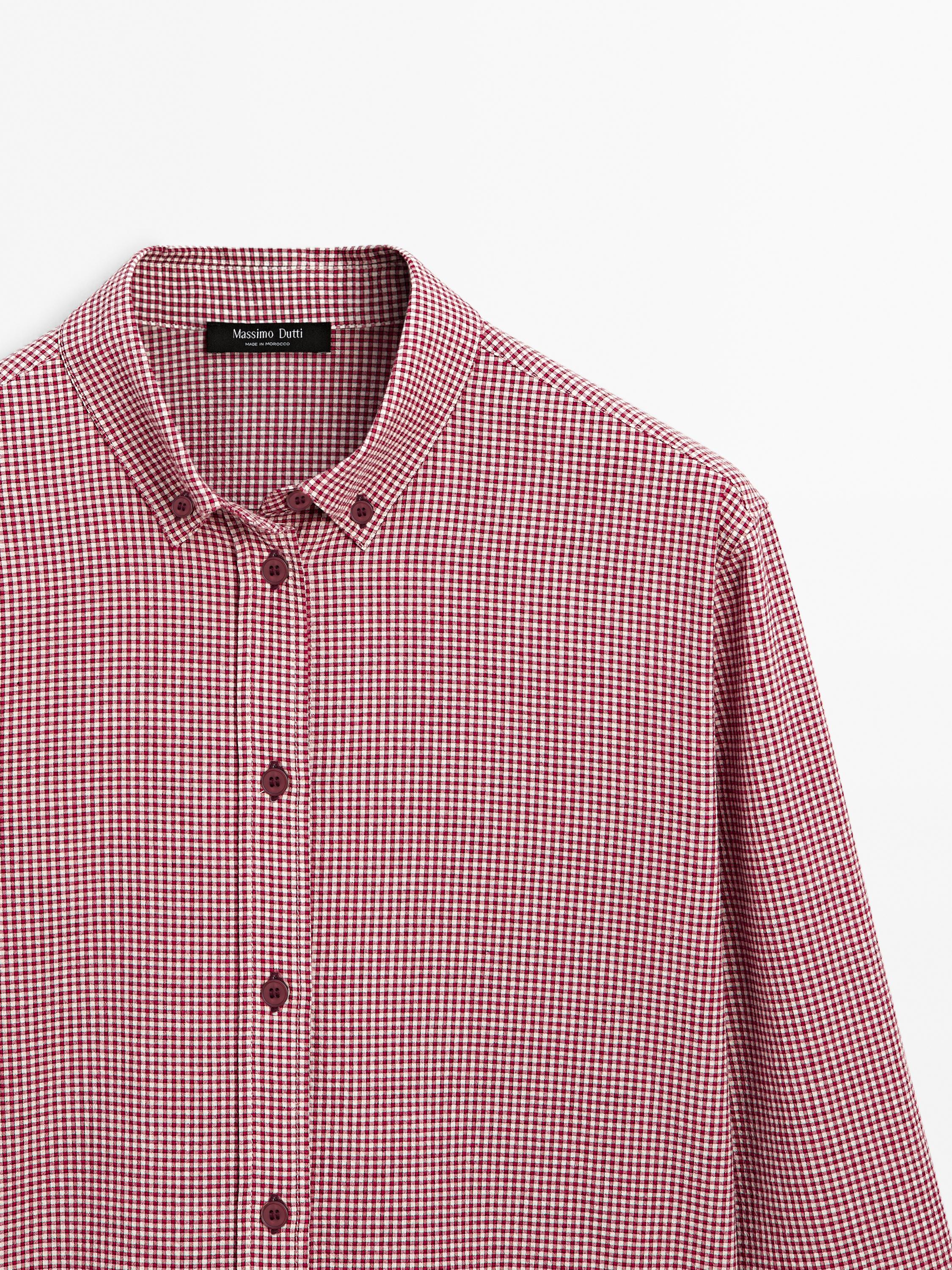Cotton blend check shirt