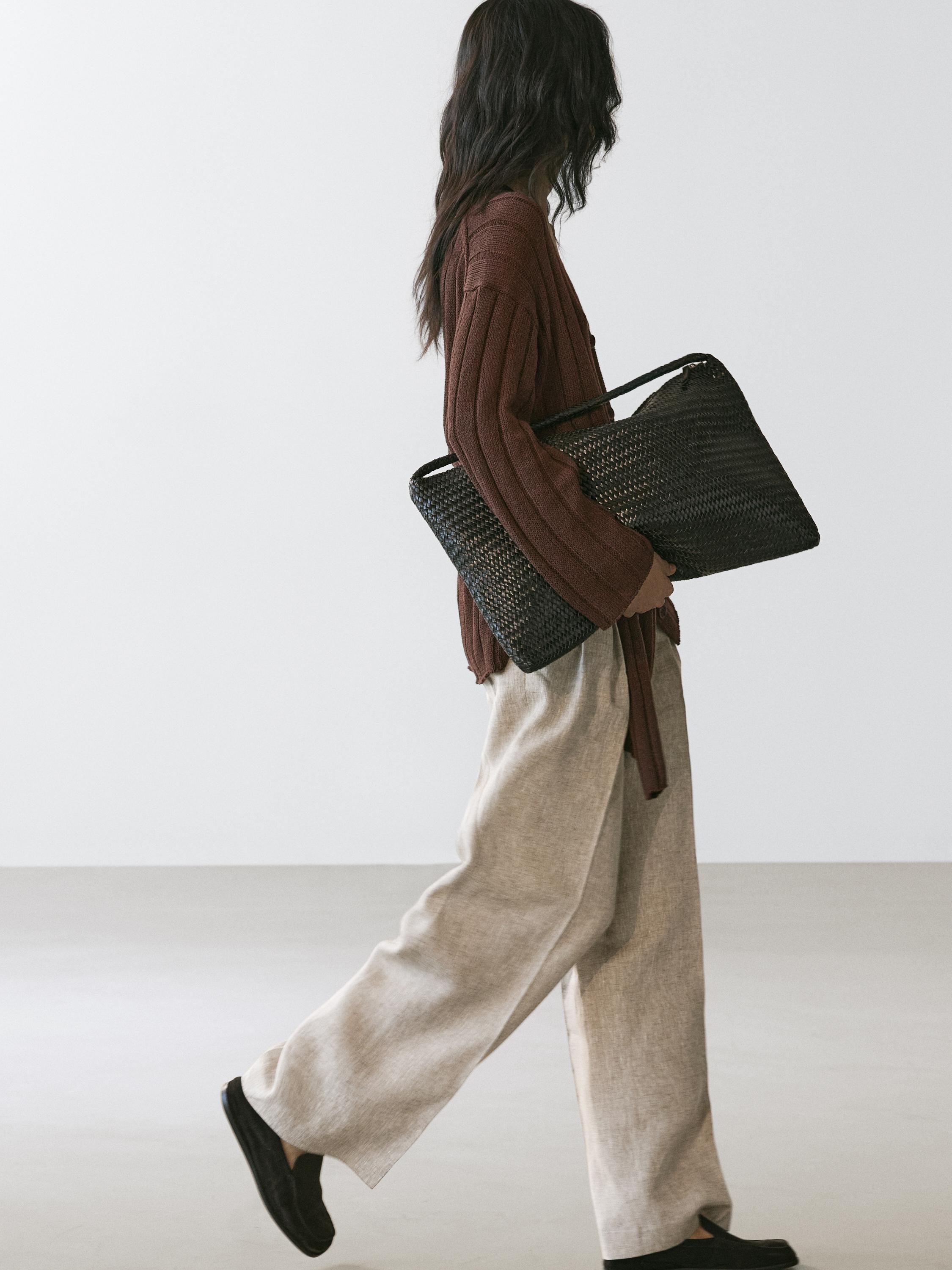 Linen suit trousers — BEIGE
