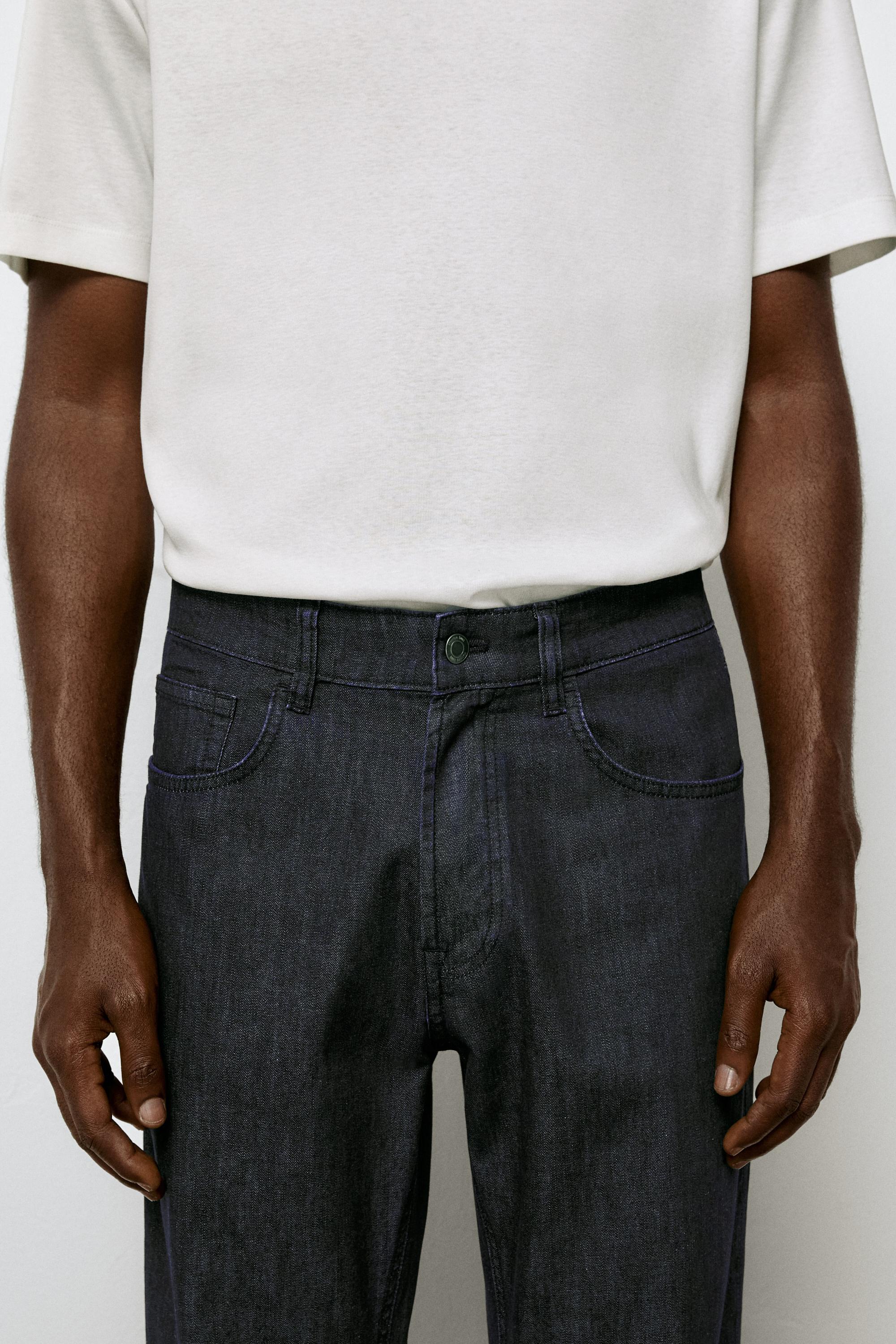 Lightweight tapered fit jeans — NAVY BLUE