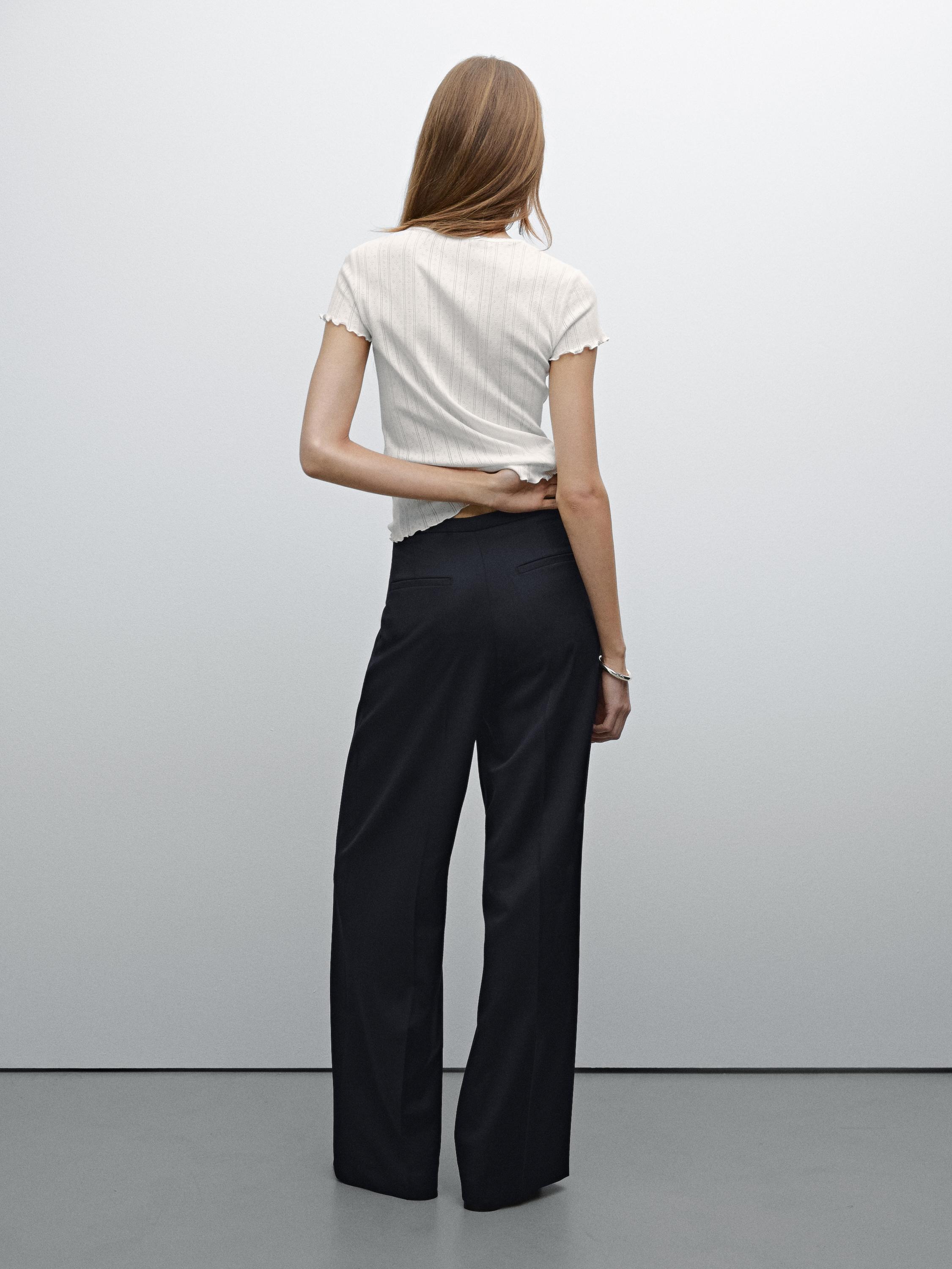 100% wool trousers with thin waistband