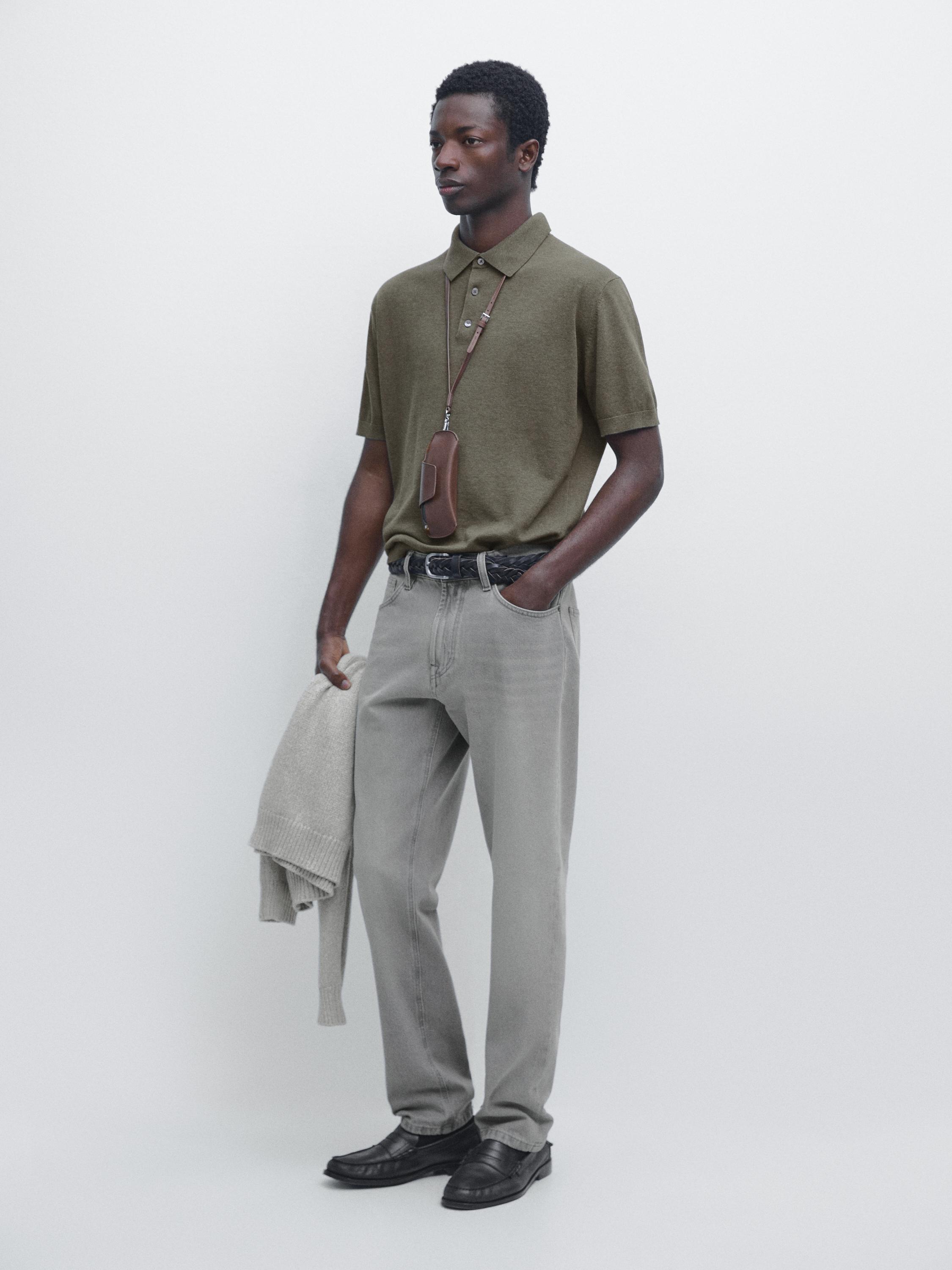 Pull polo en maille coton