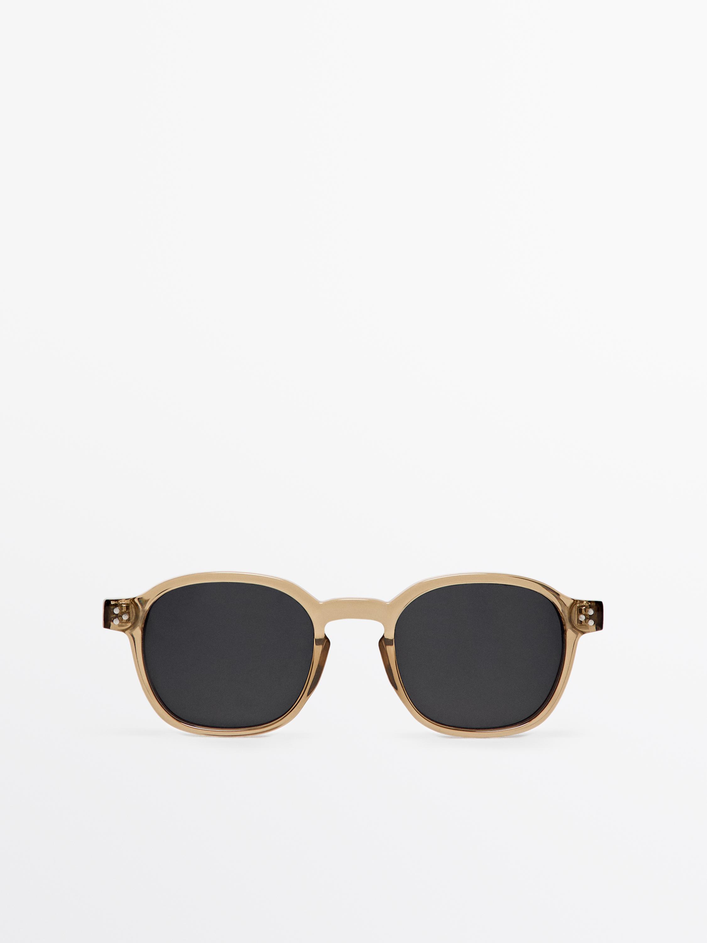 Gafas de sol redondas efecto carey · Mostaza · Gafas De Sol Massimo Dutti