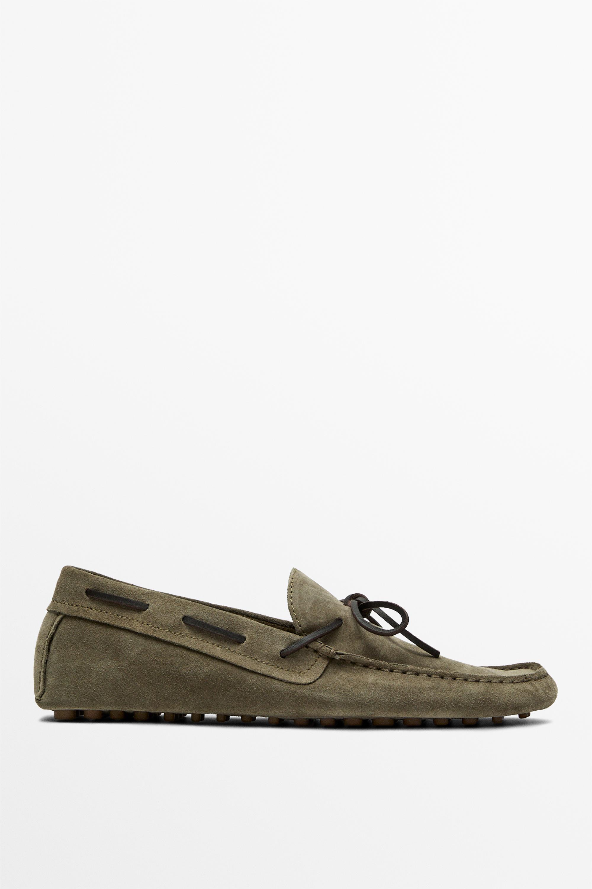 Soft leather loafers with tie — BOTTLE