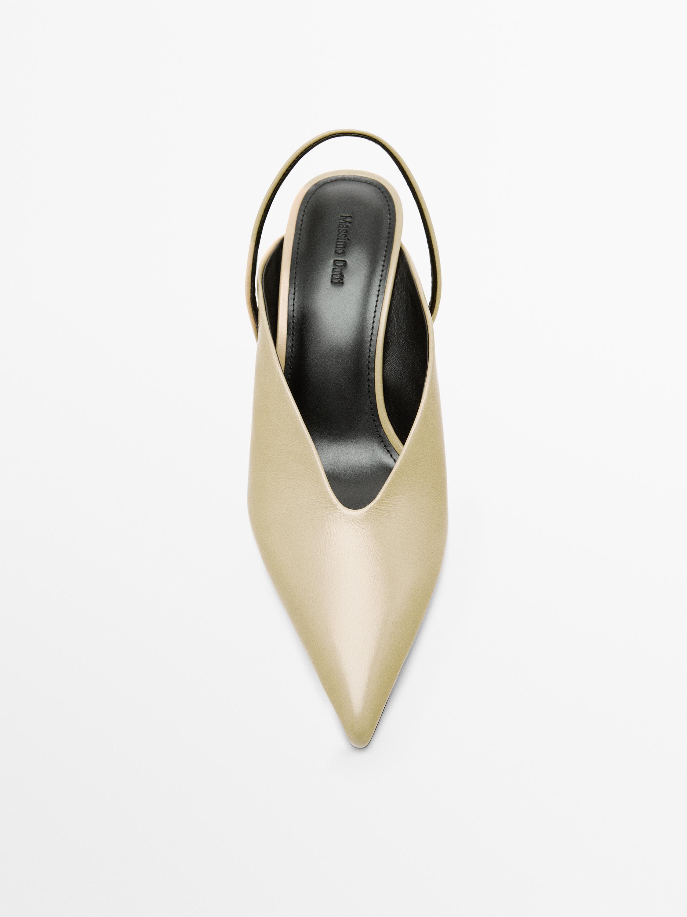 High-heel slingback shoes — CREAM
