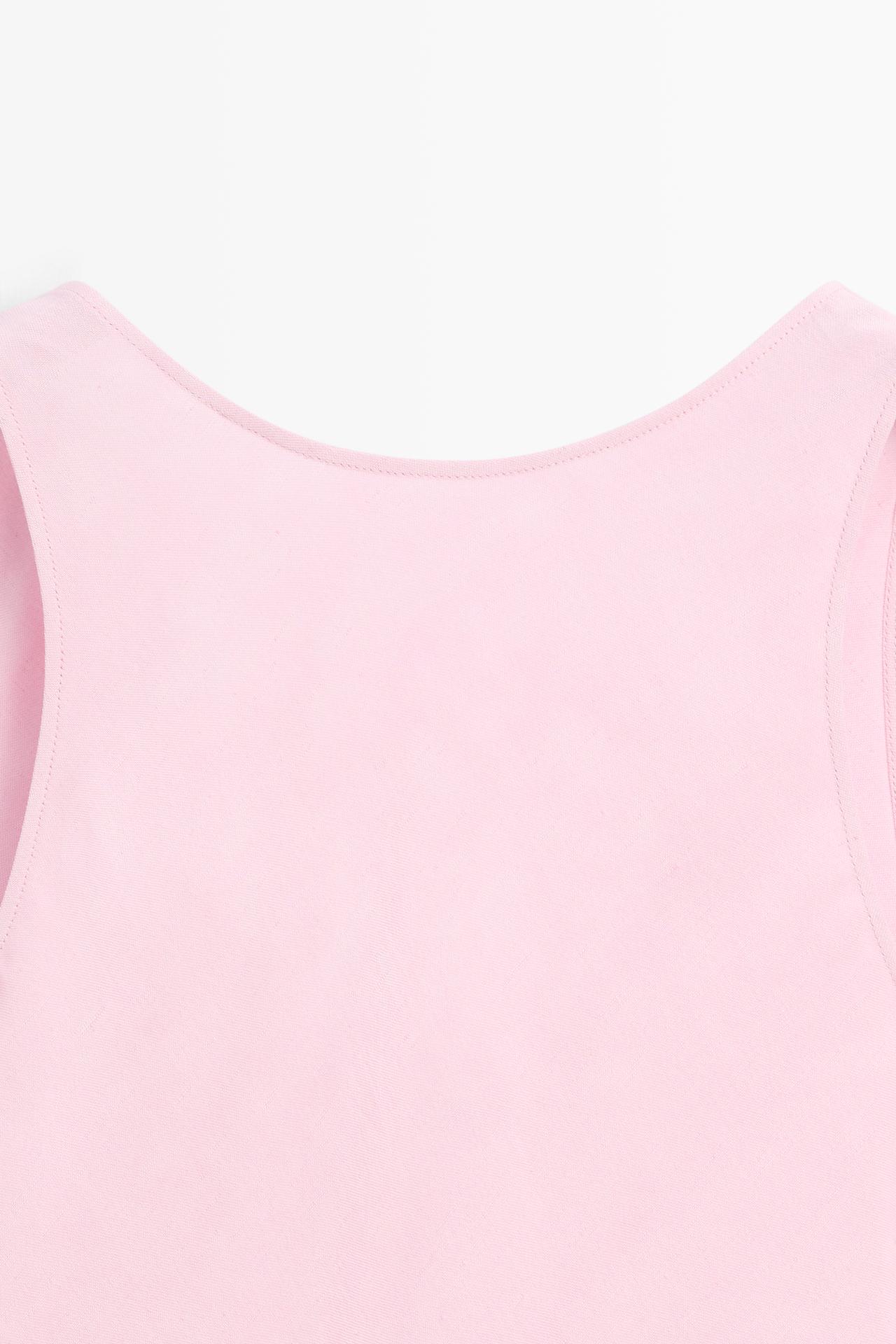 Flowing linen-blend midi dress — PASTEL PINK