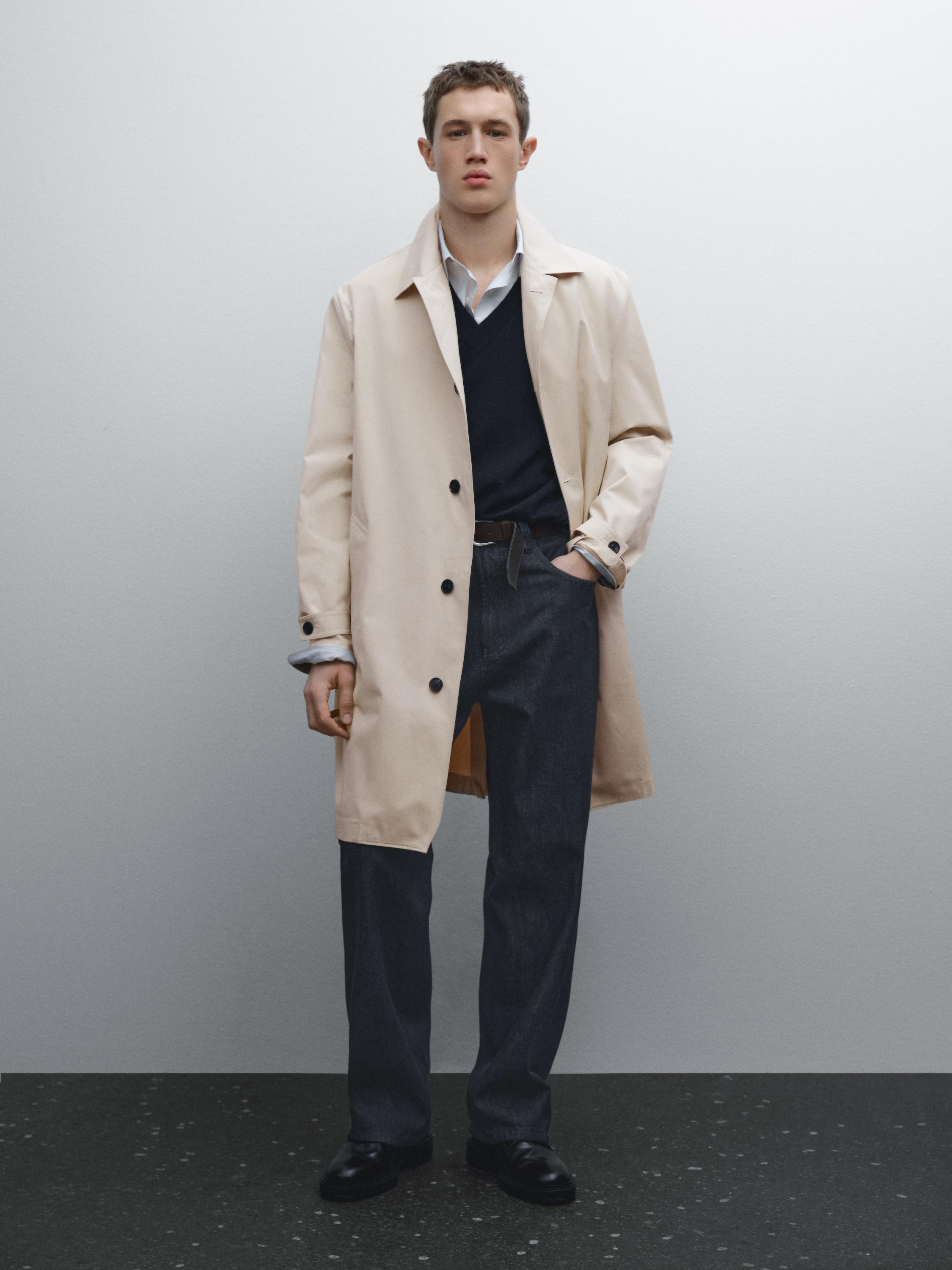 100% cotton trench coat