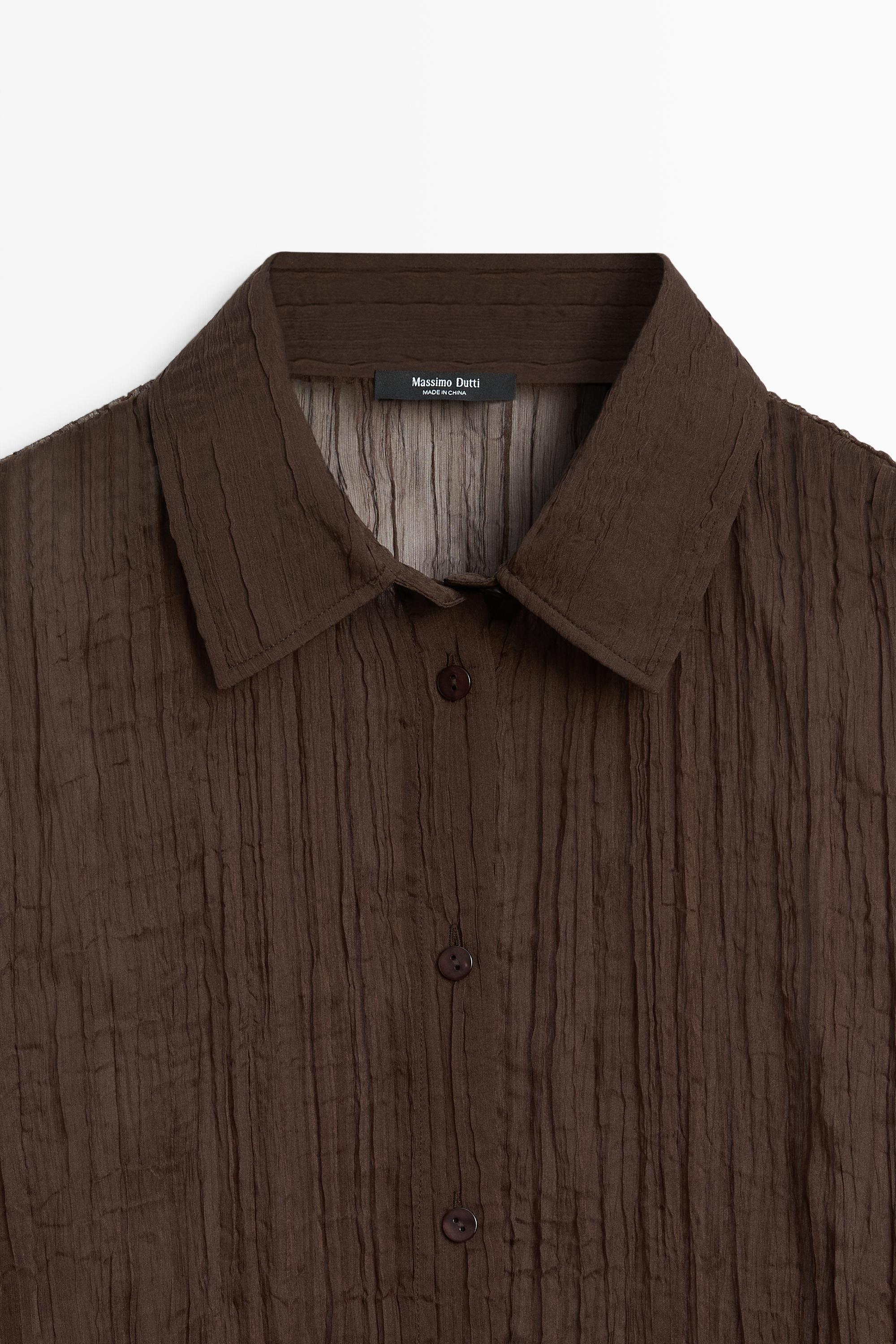 Total look pleated shirt — BROWN