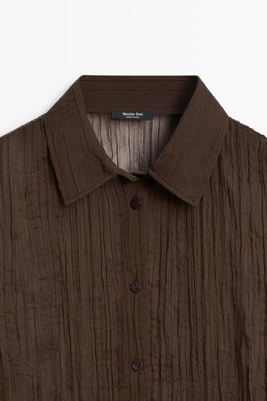 Total look pleated shirt — BROWN 4