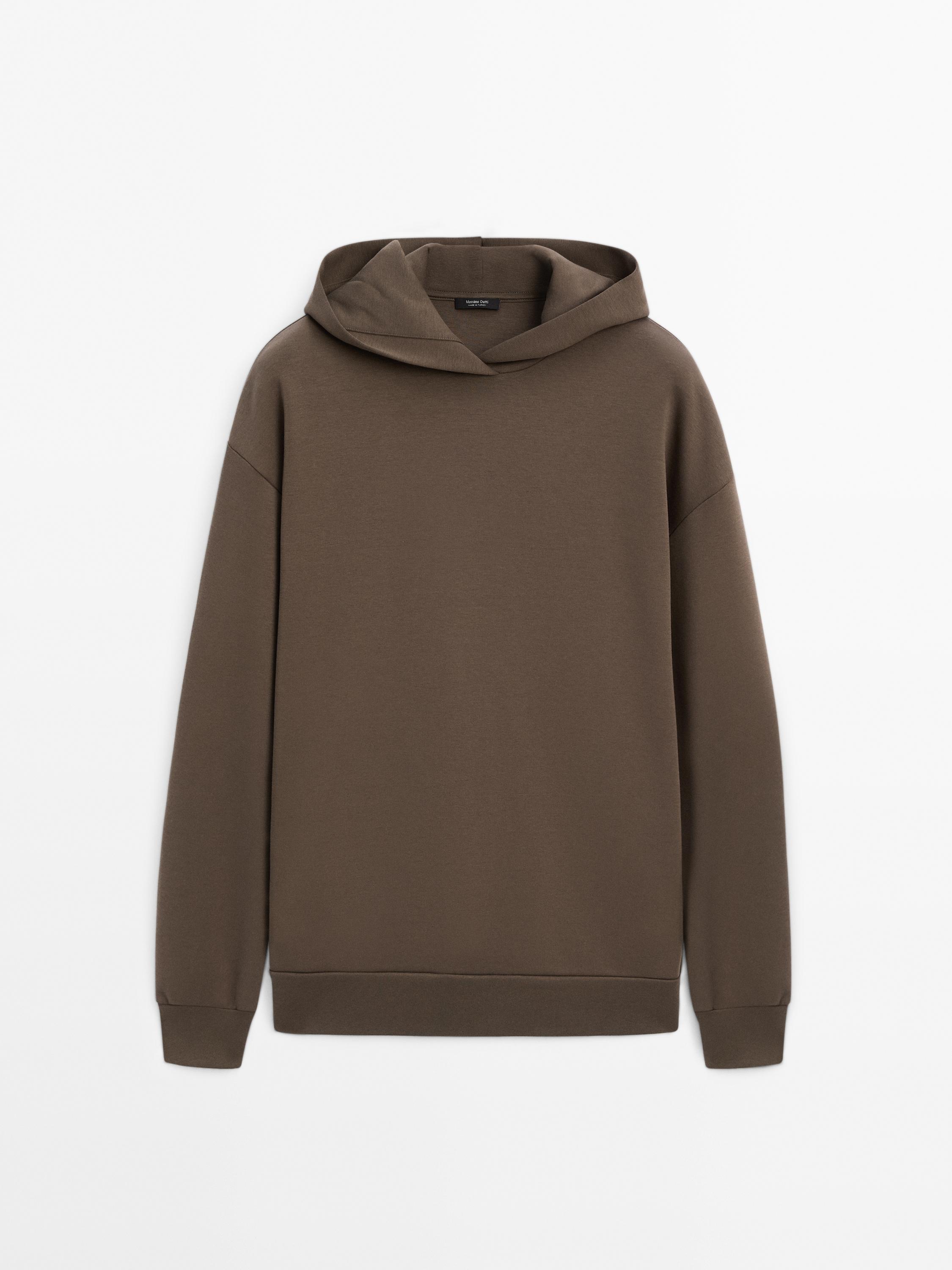 Cotton blend hooded sweatshirt