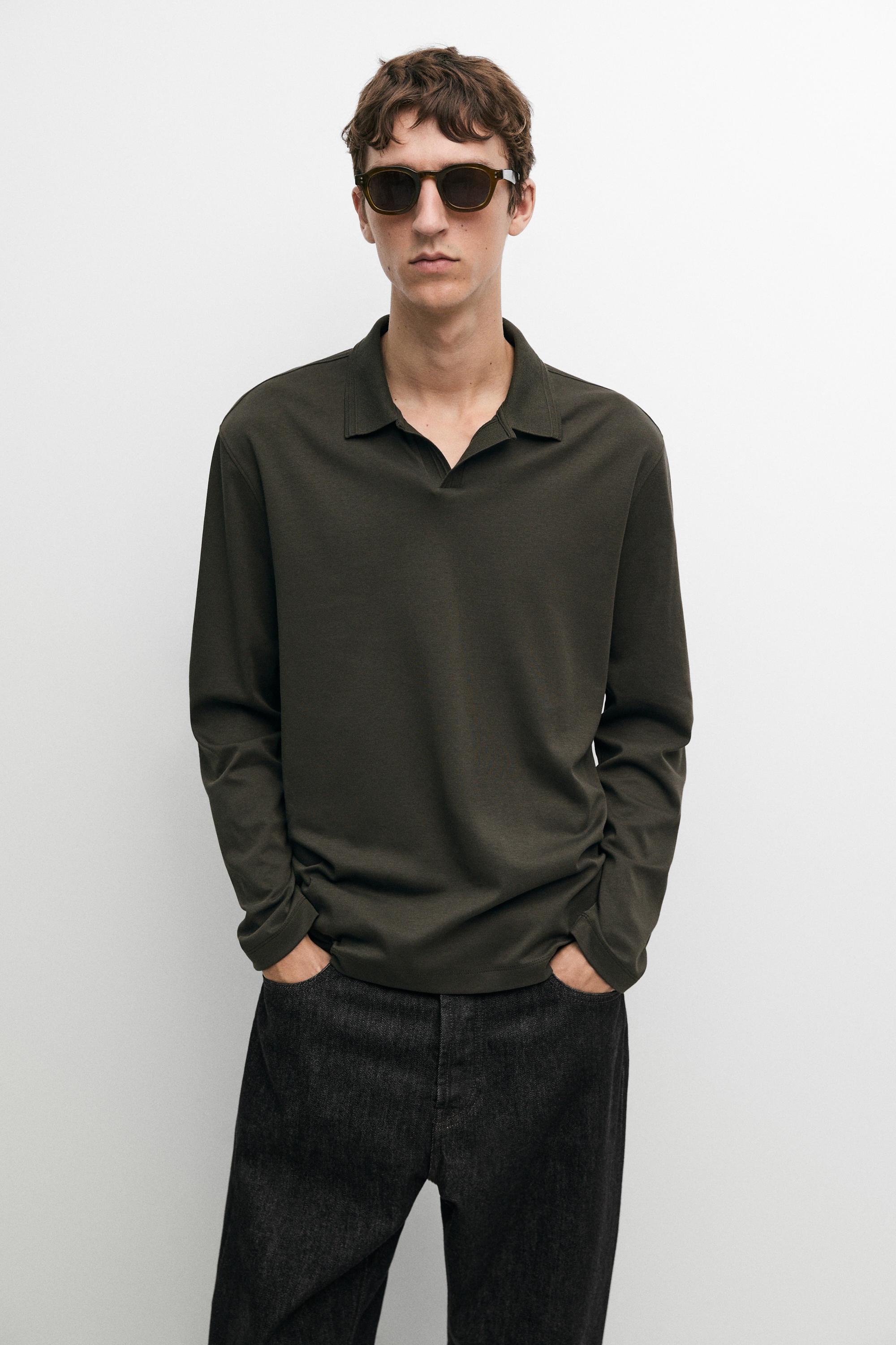 100% cotton long sleeve polo shirt
