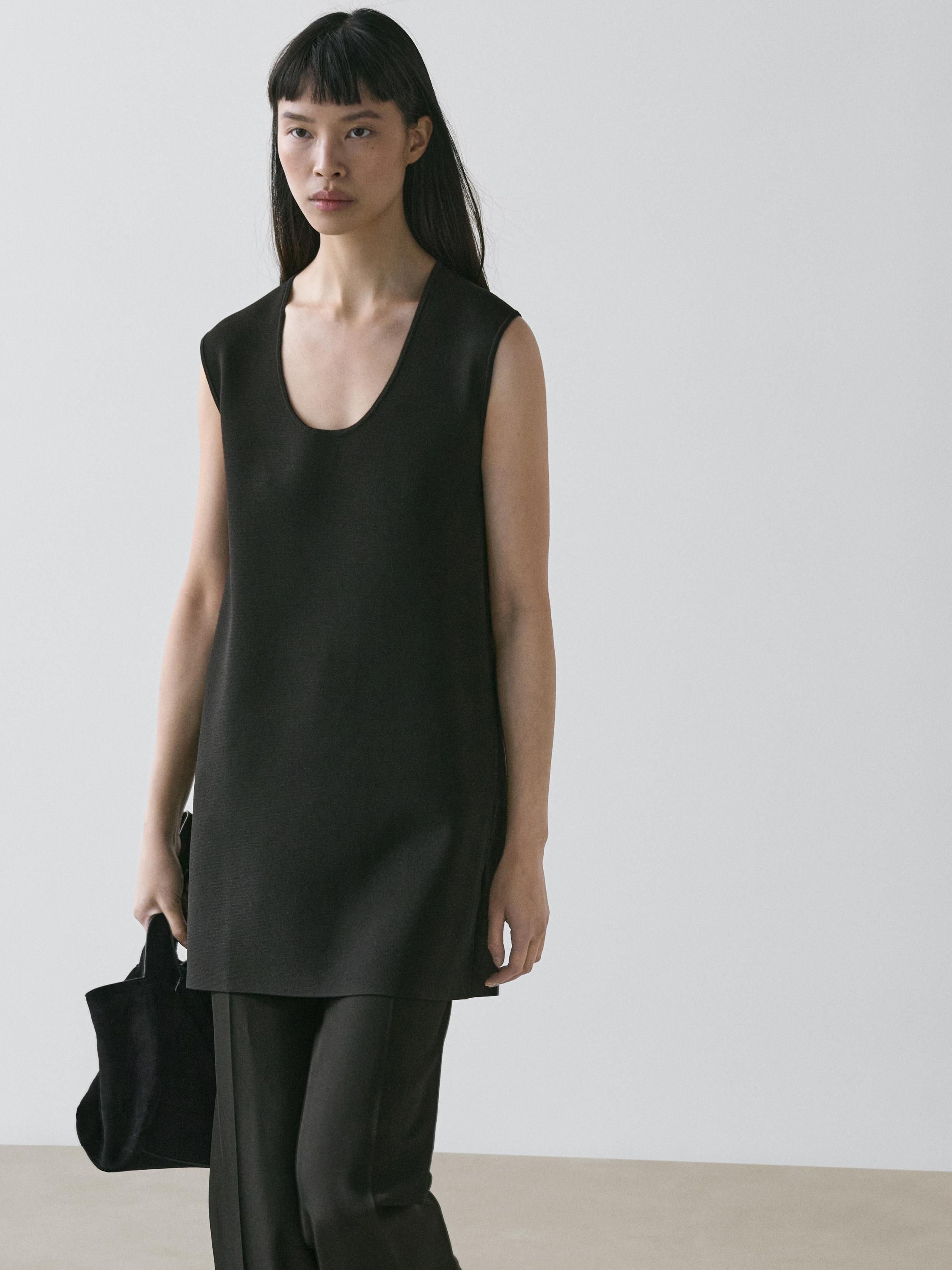 Flowing mini dress — BLACK