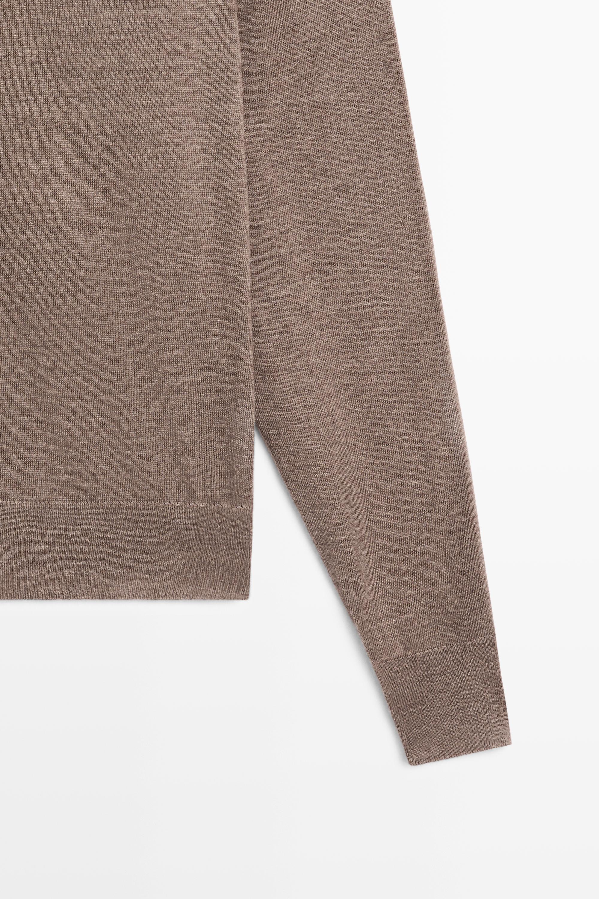 Fine knit round neck sweater — MOLE BROWN