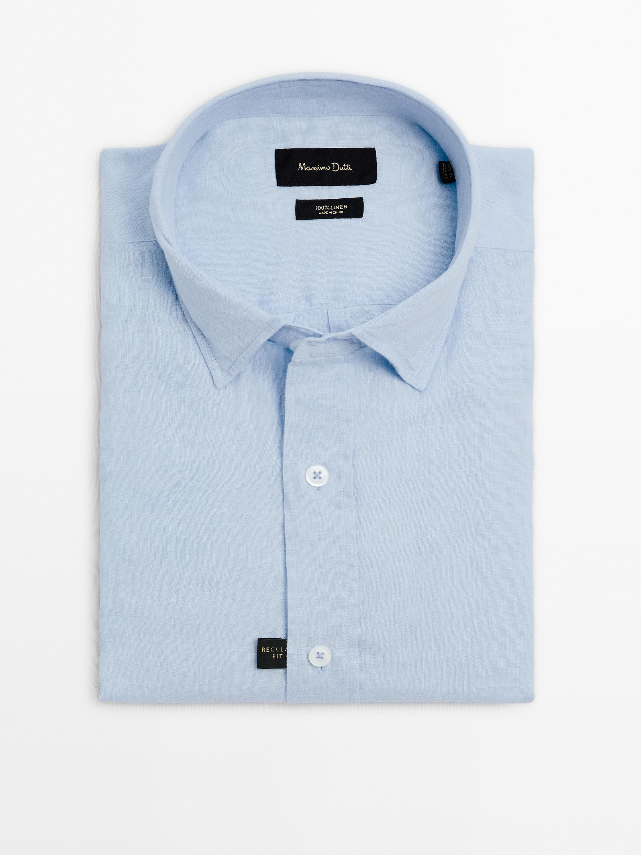 Regular fit 100% linen shirt