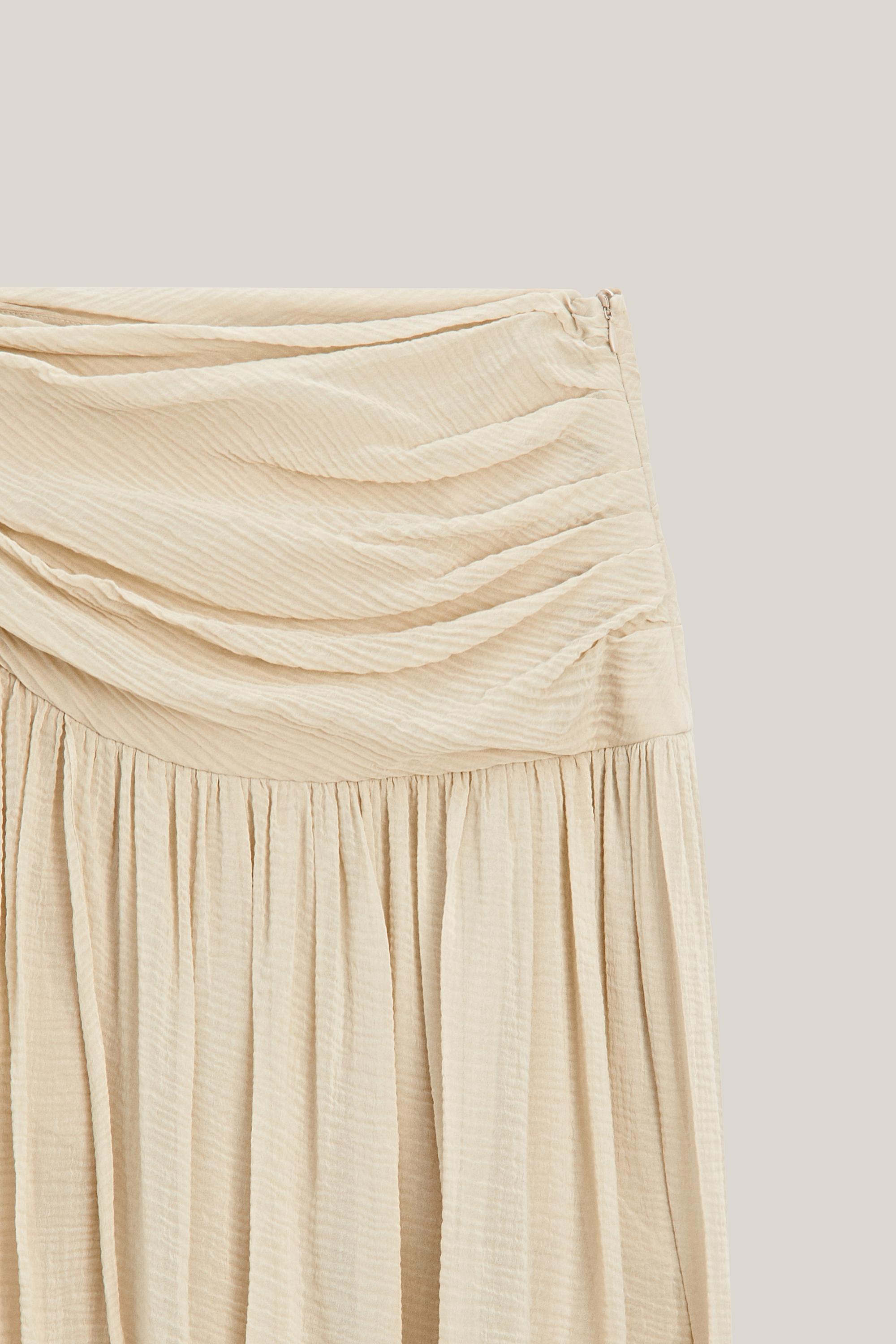 Midi skirt with sash belt detail - LIMITED EDITION — CREAM