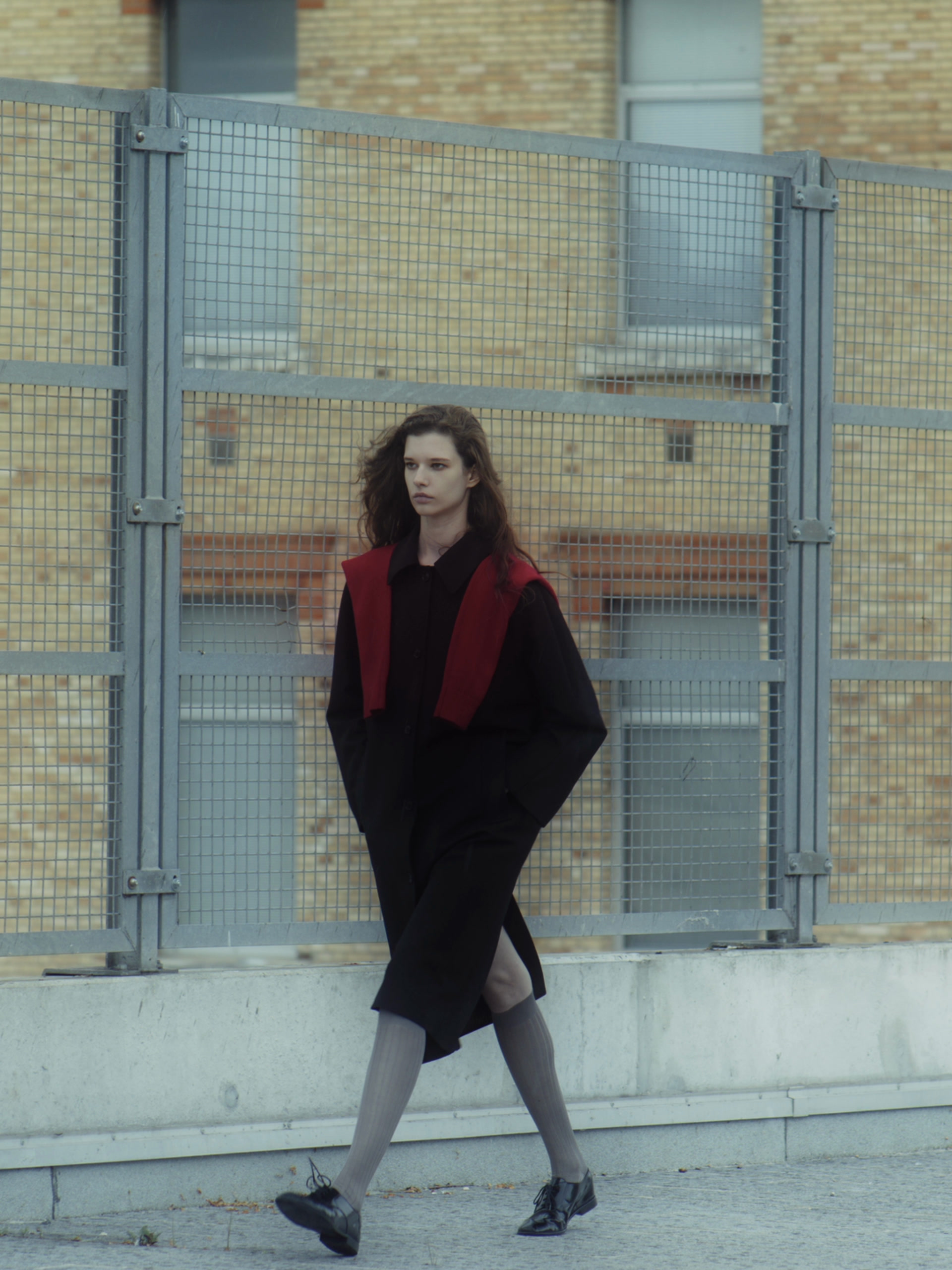 Wool and linen mock turtleneck cardigan