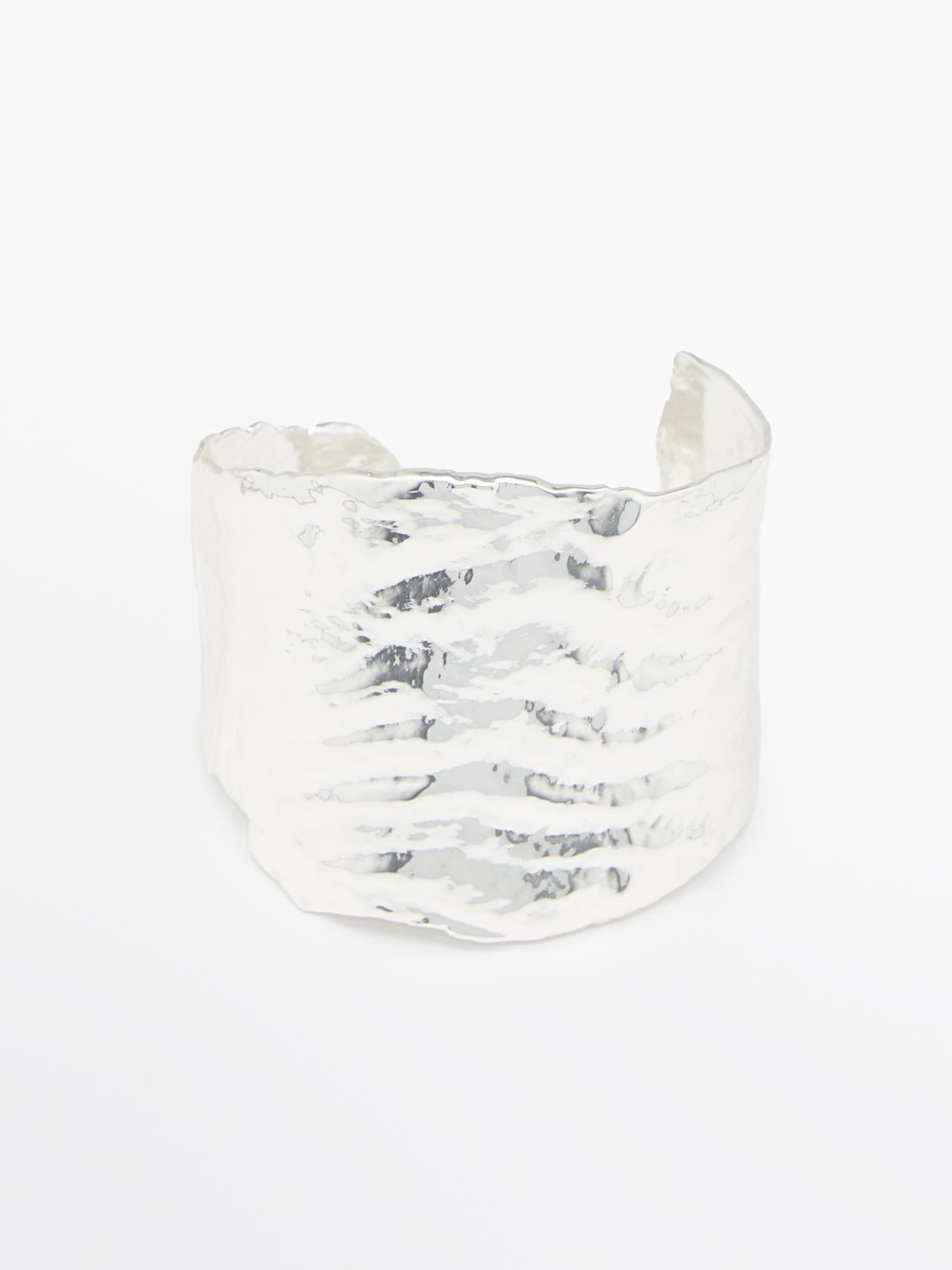 Braccialetto Largo Testurizzato - Argento - 01 - Massimo Dutti - Femminile