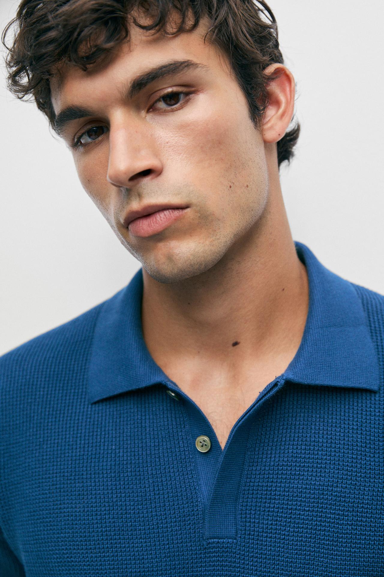 100% cotton short sleeve polo shirt — ELECTRIC BLUE