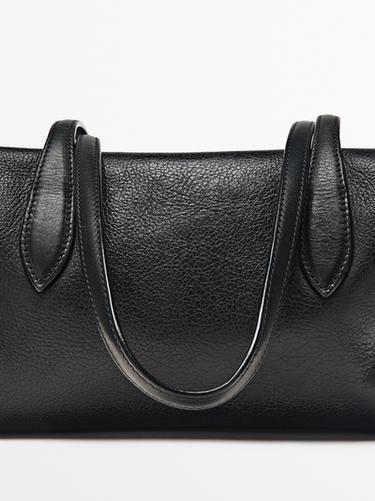 West nappa leather satchel — BLACK 8