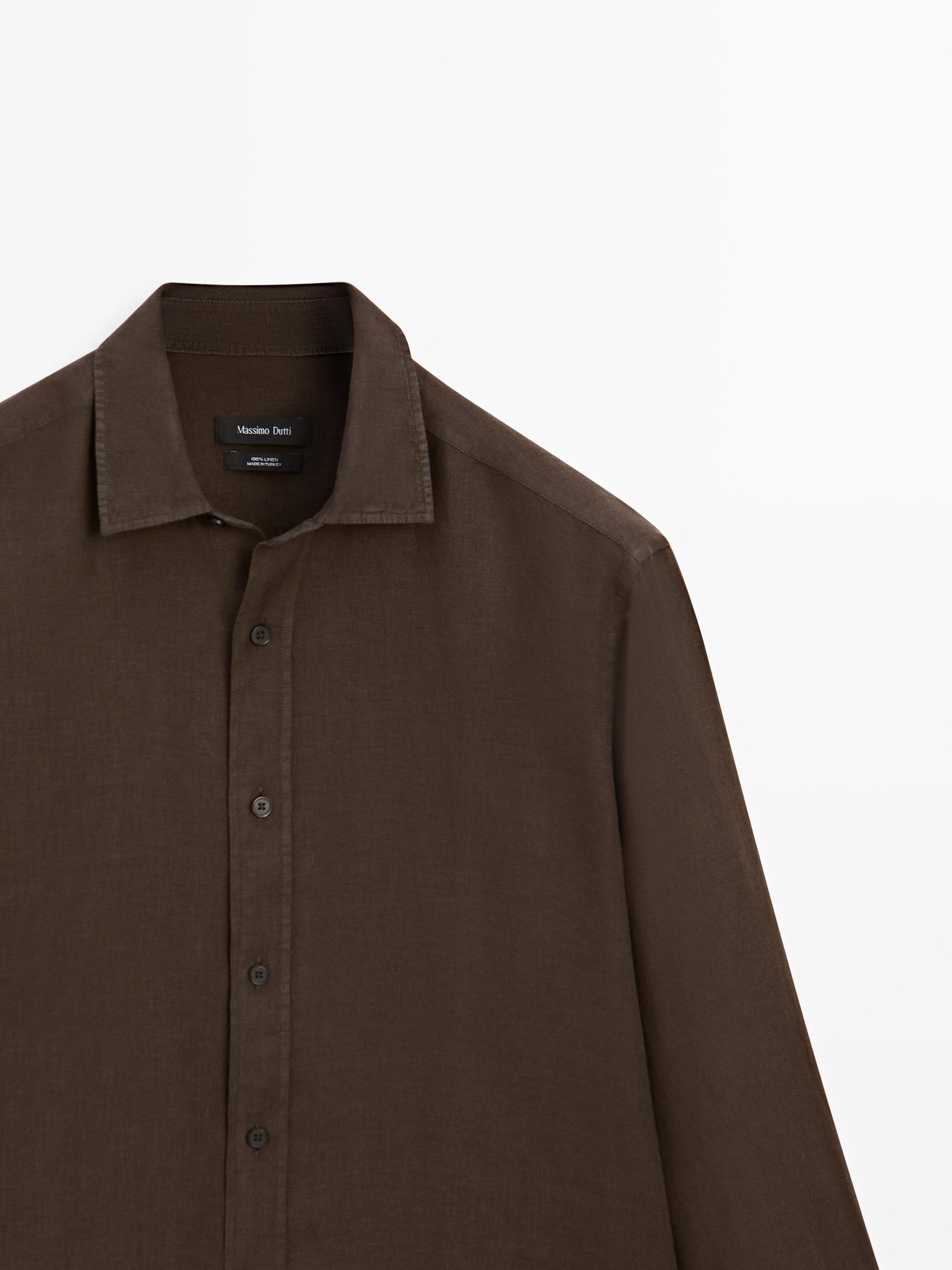 100% linen slim fit shirt