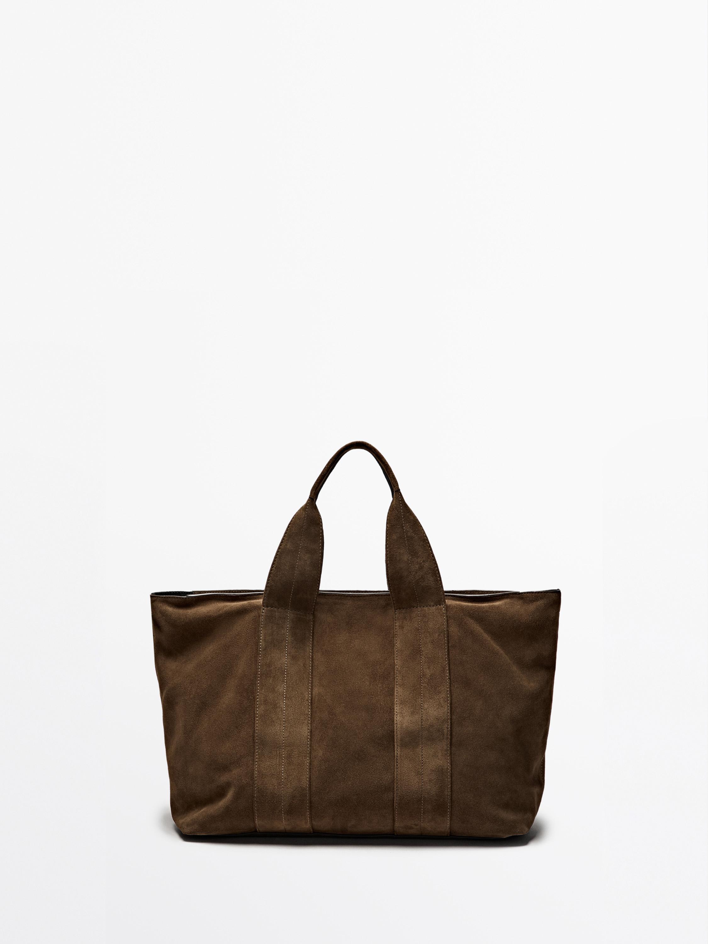 Sac cabas en croûte de cuir
