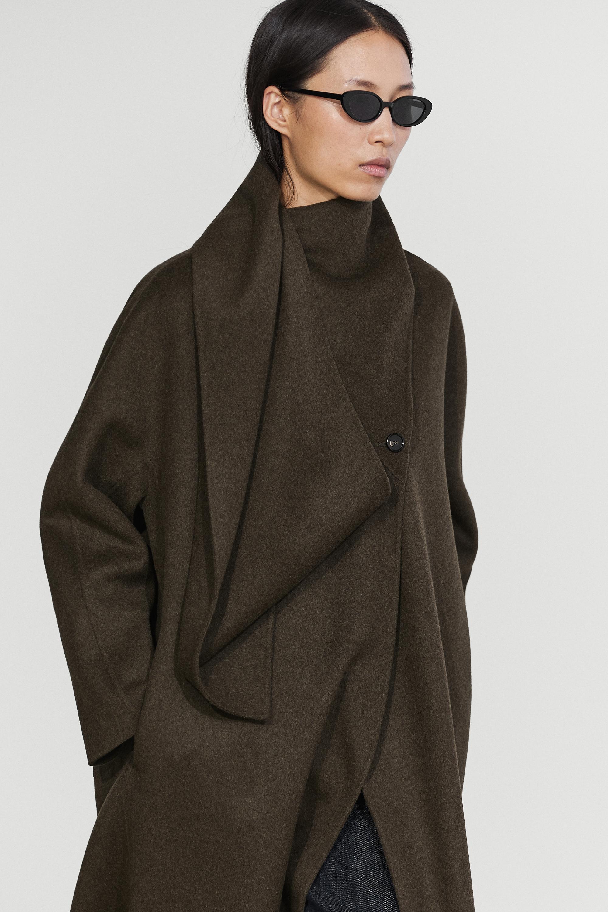 Long coat with scarf detail