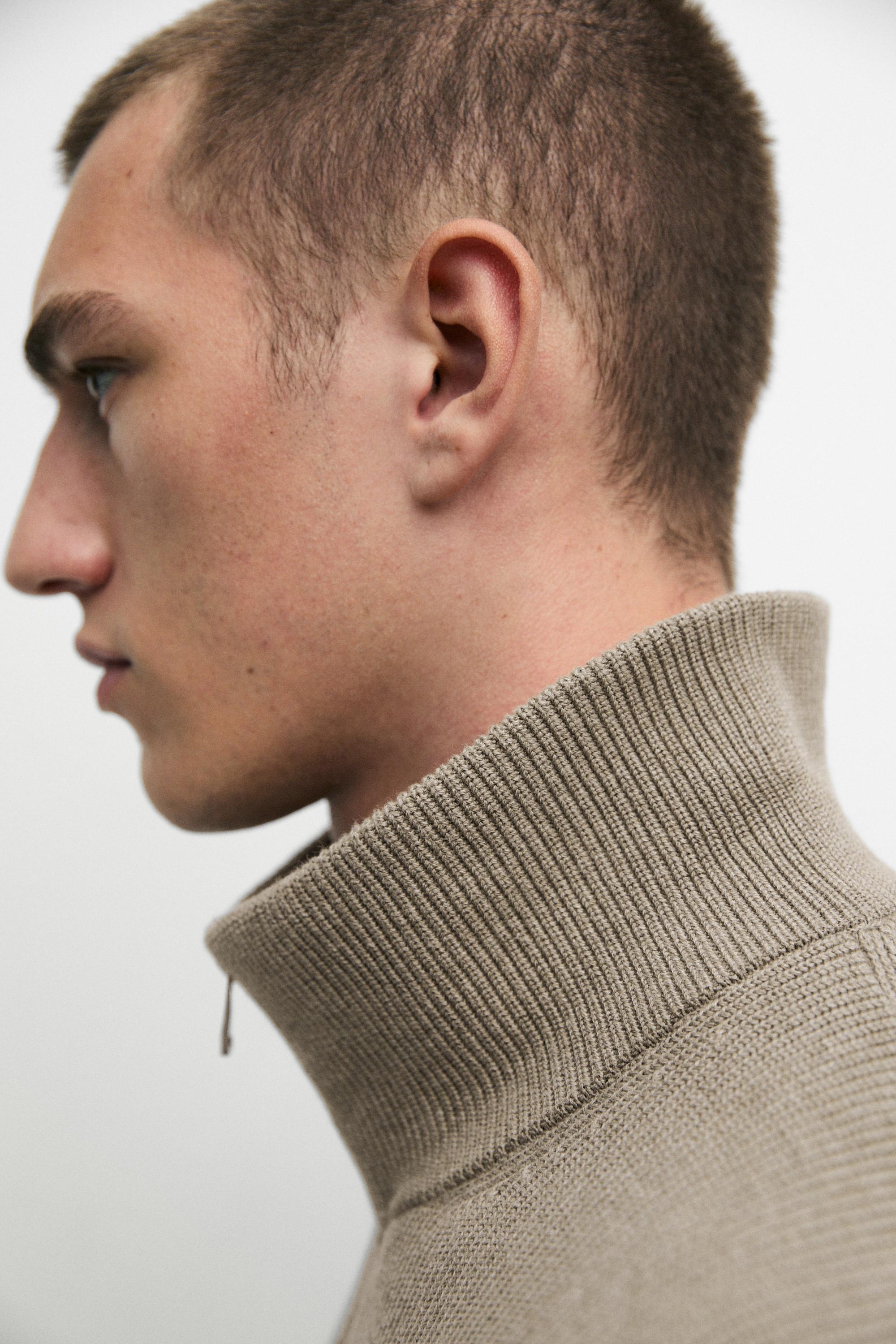 100% cotton ribbed knit cardigan — MARINE GREEN