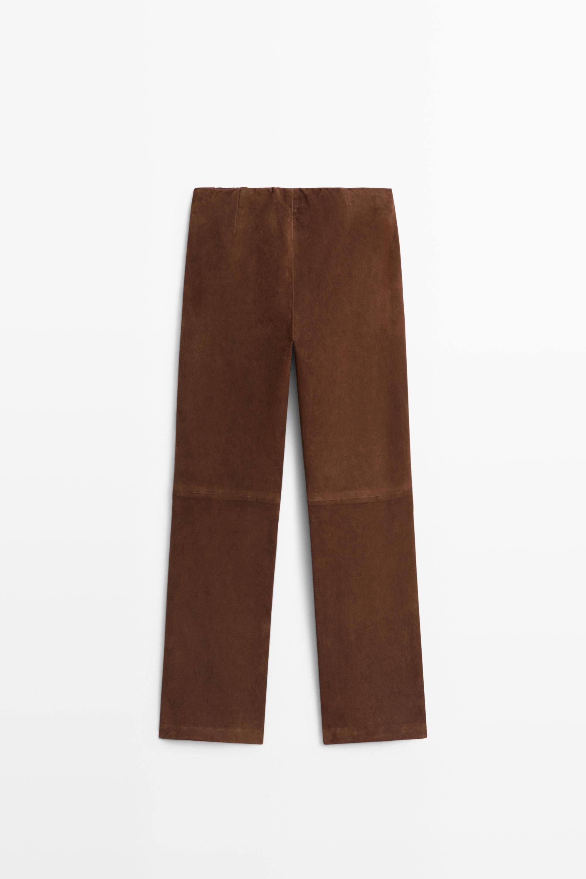 Leggings mit ausgestelltem Bein aus Wildleder
