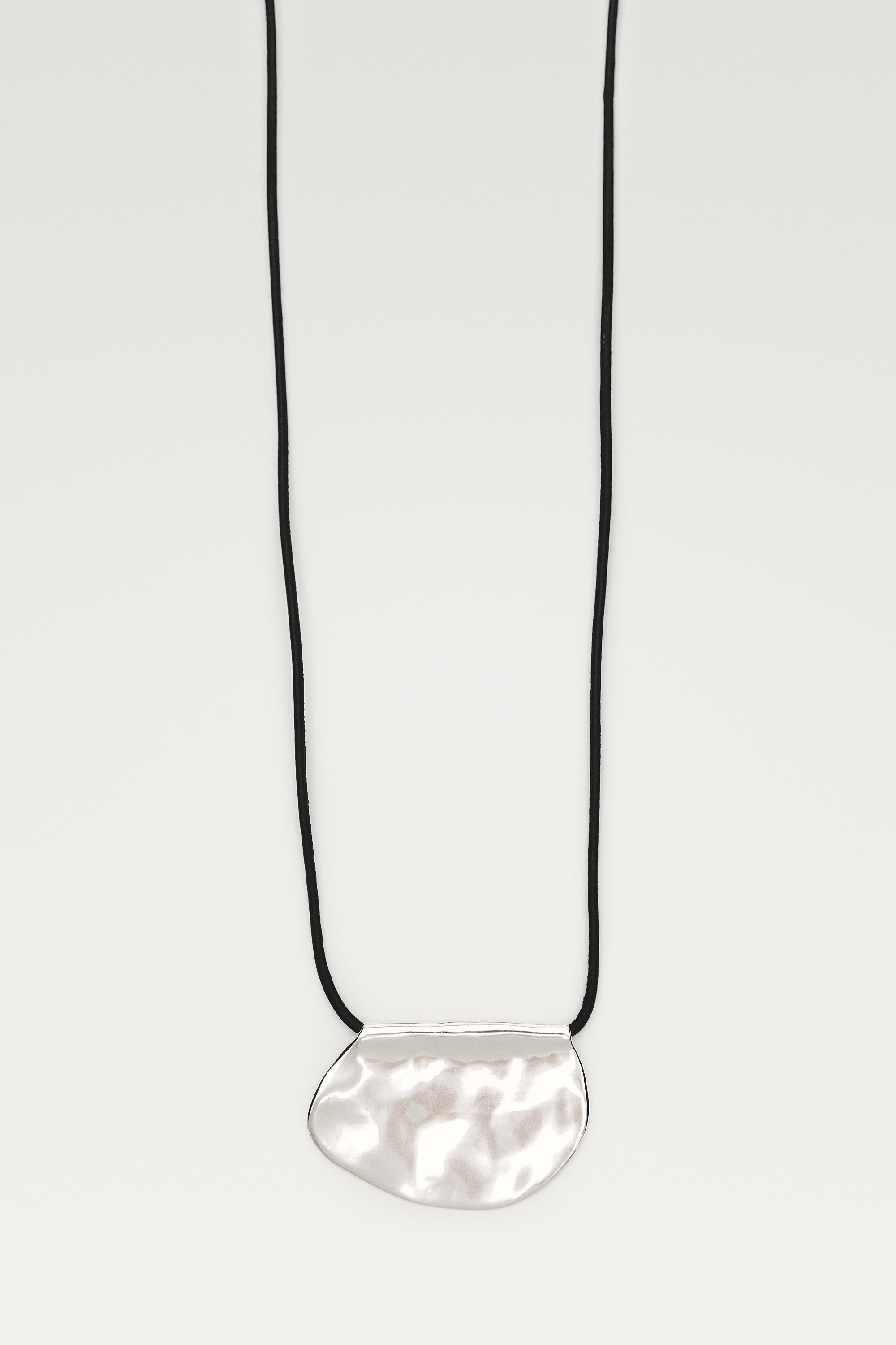 Long dumpling-piece necklace — SILVER