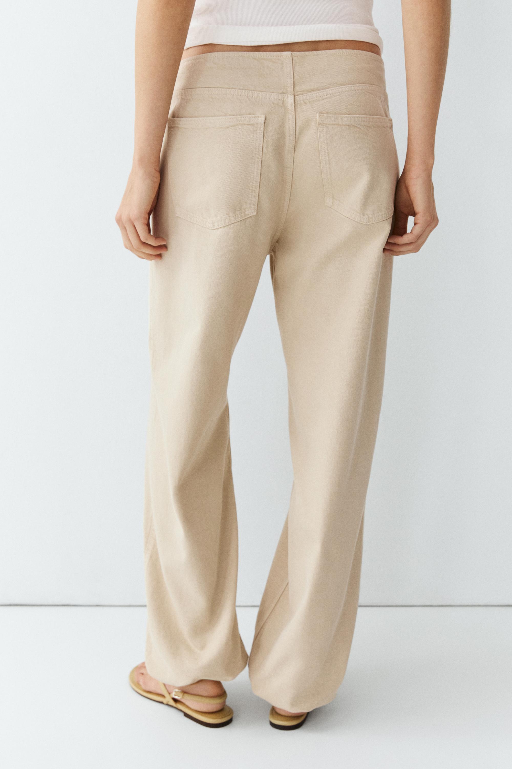Relaxed fit parachute pants — BEIGE