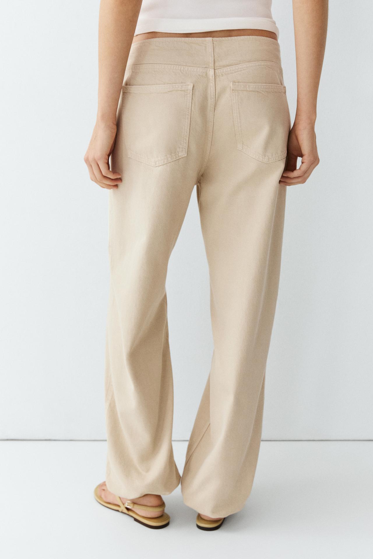Relaxed fit parachute pants — BEIGE