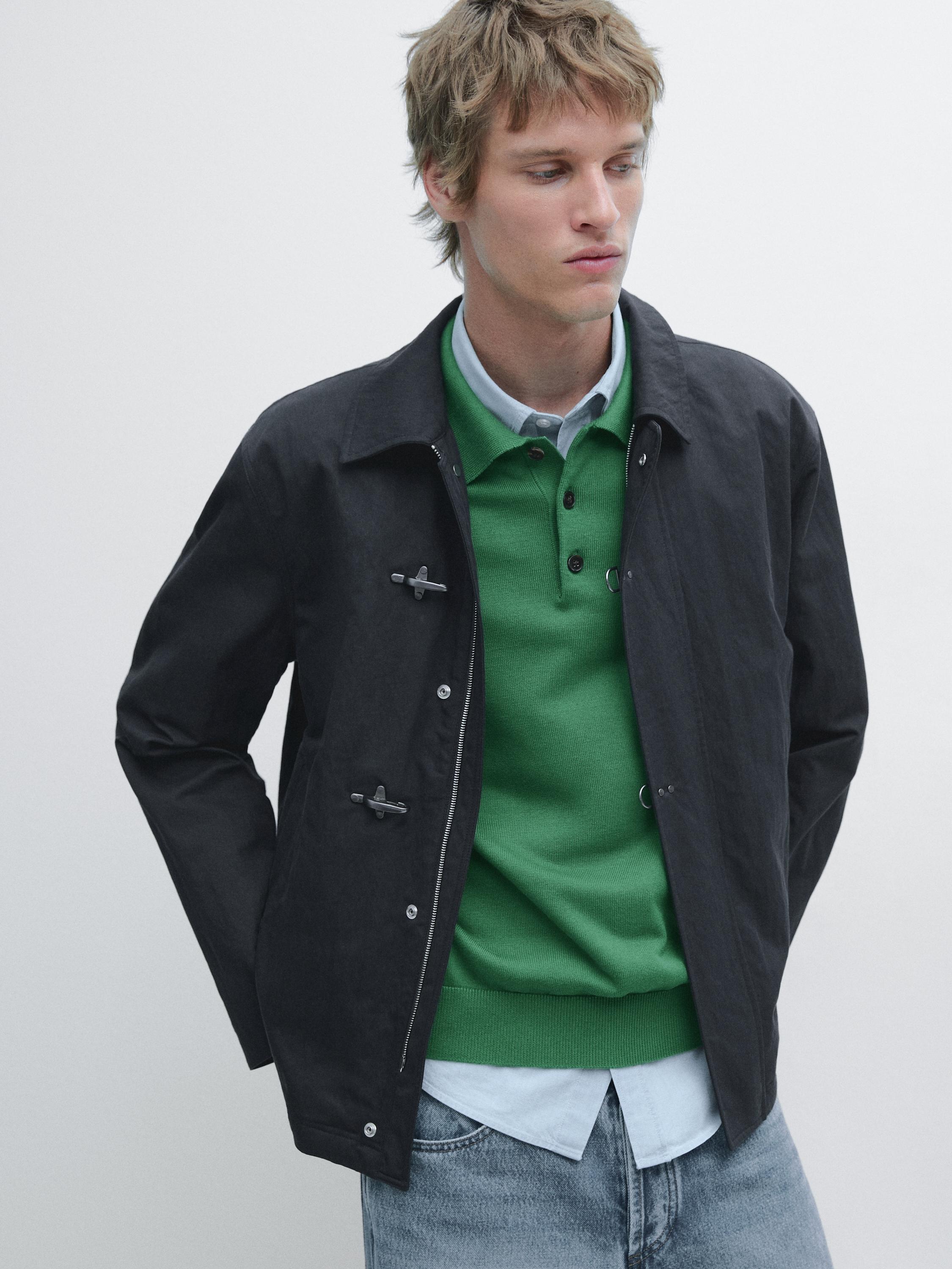 Süslü düğmeli pamuklu ceket