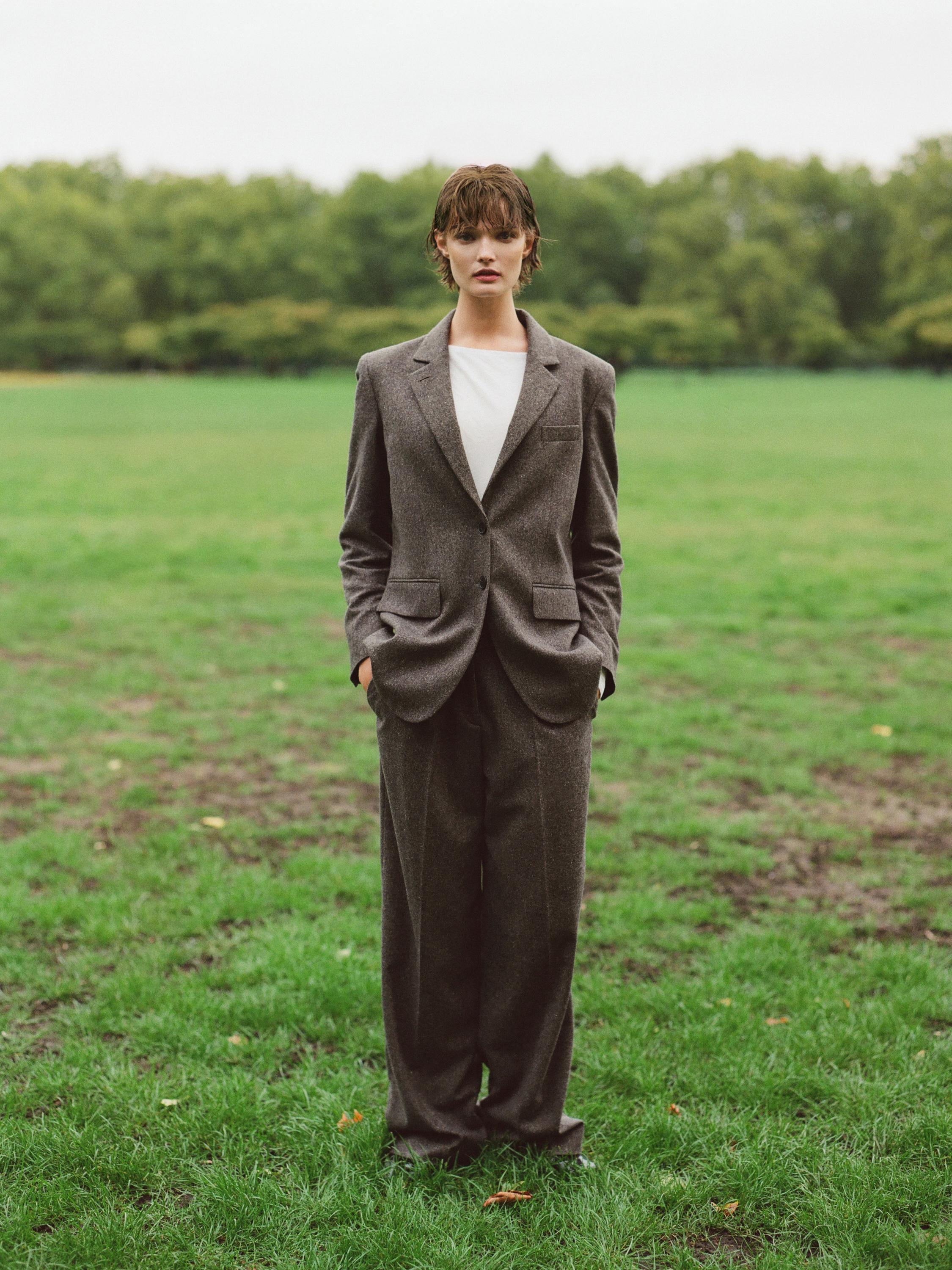 Knickerbocker yarn effect suit blazer