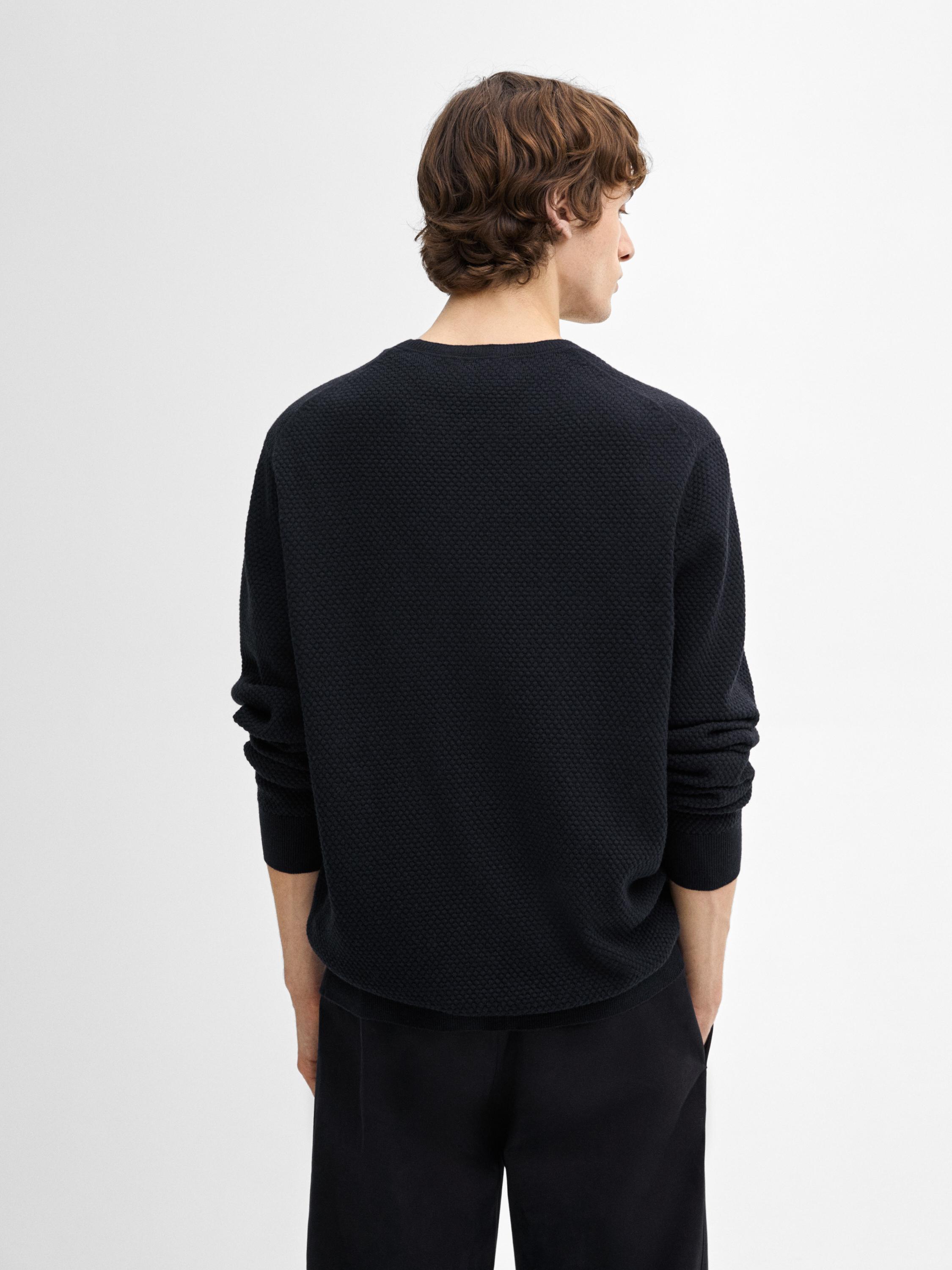 Cotton blend knit sweater