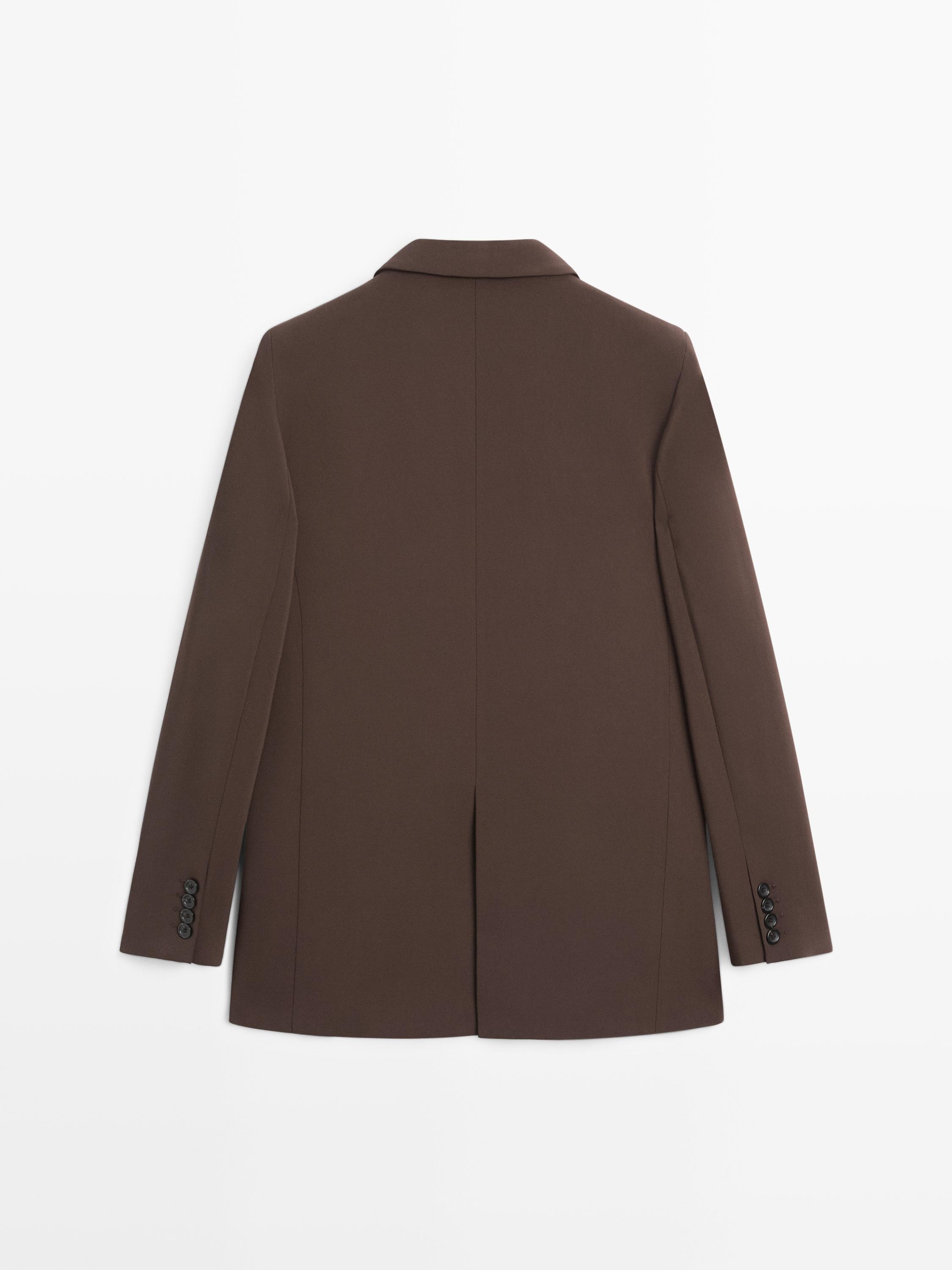 Crepe blazer — Chocolate