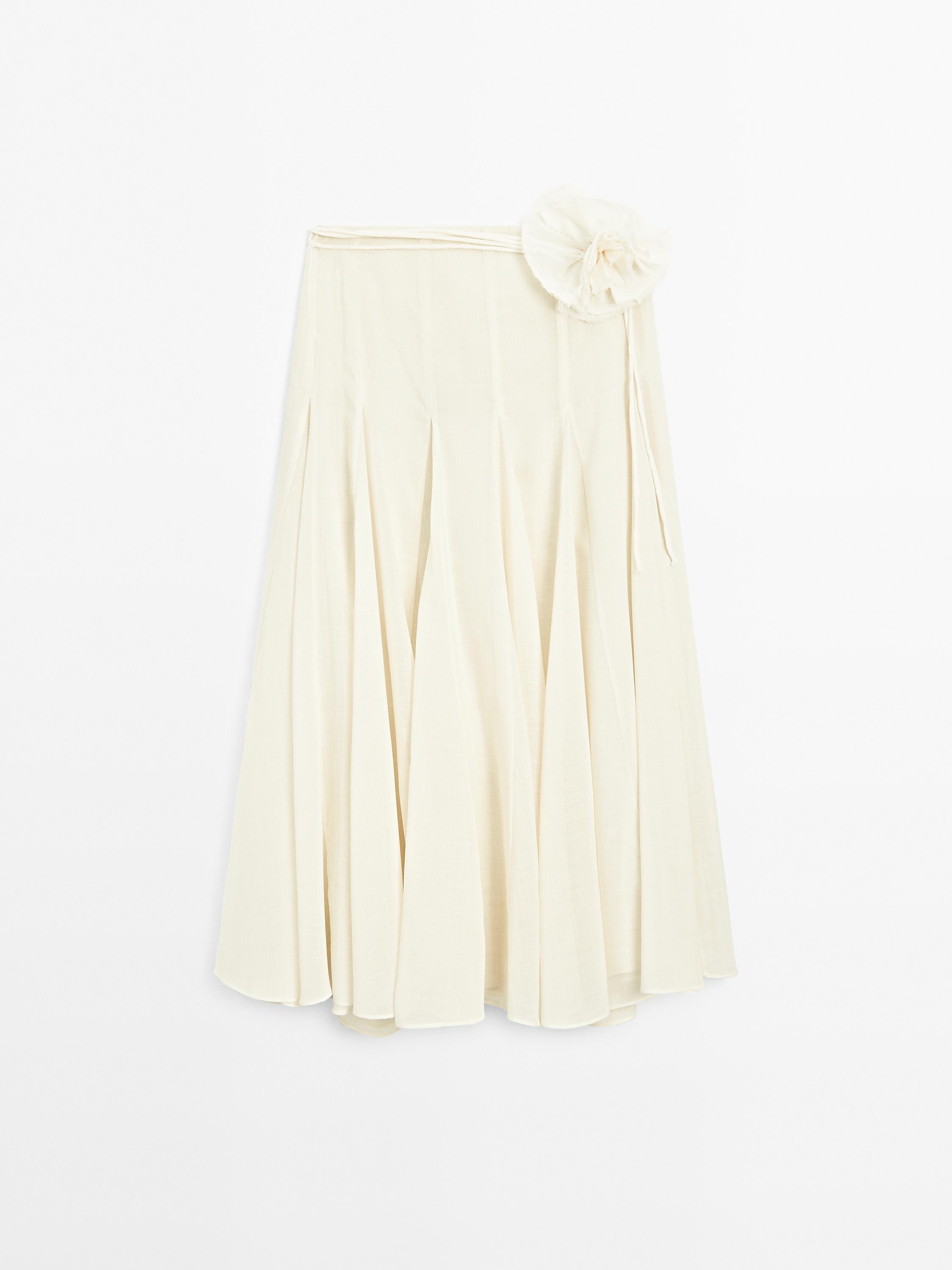 Wool blend flared midi skirt - Studio