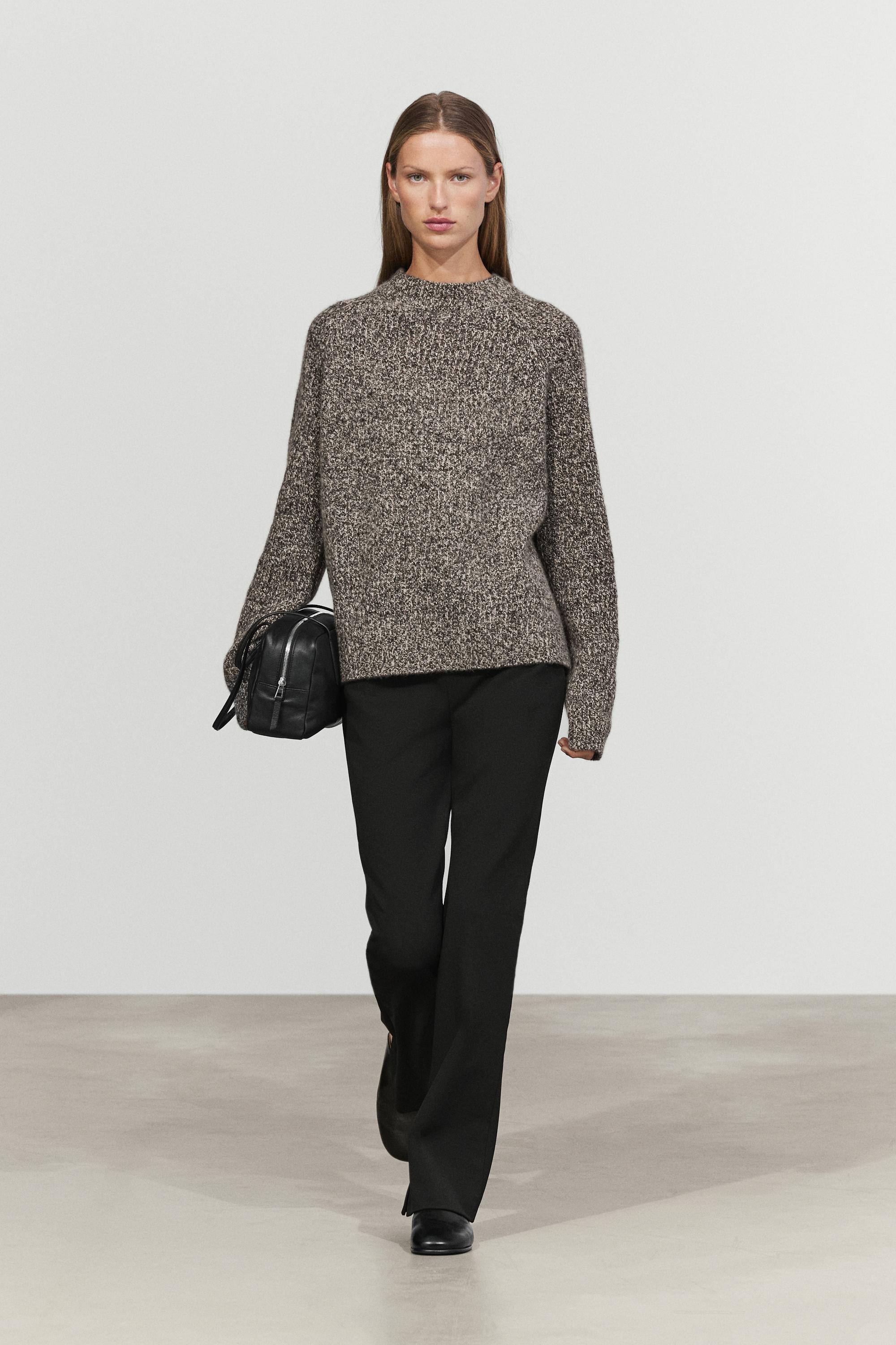 Pull en maille mouliné 100 % cachemire