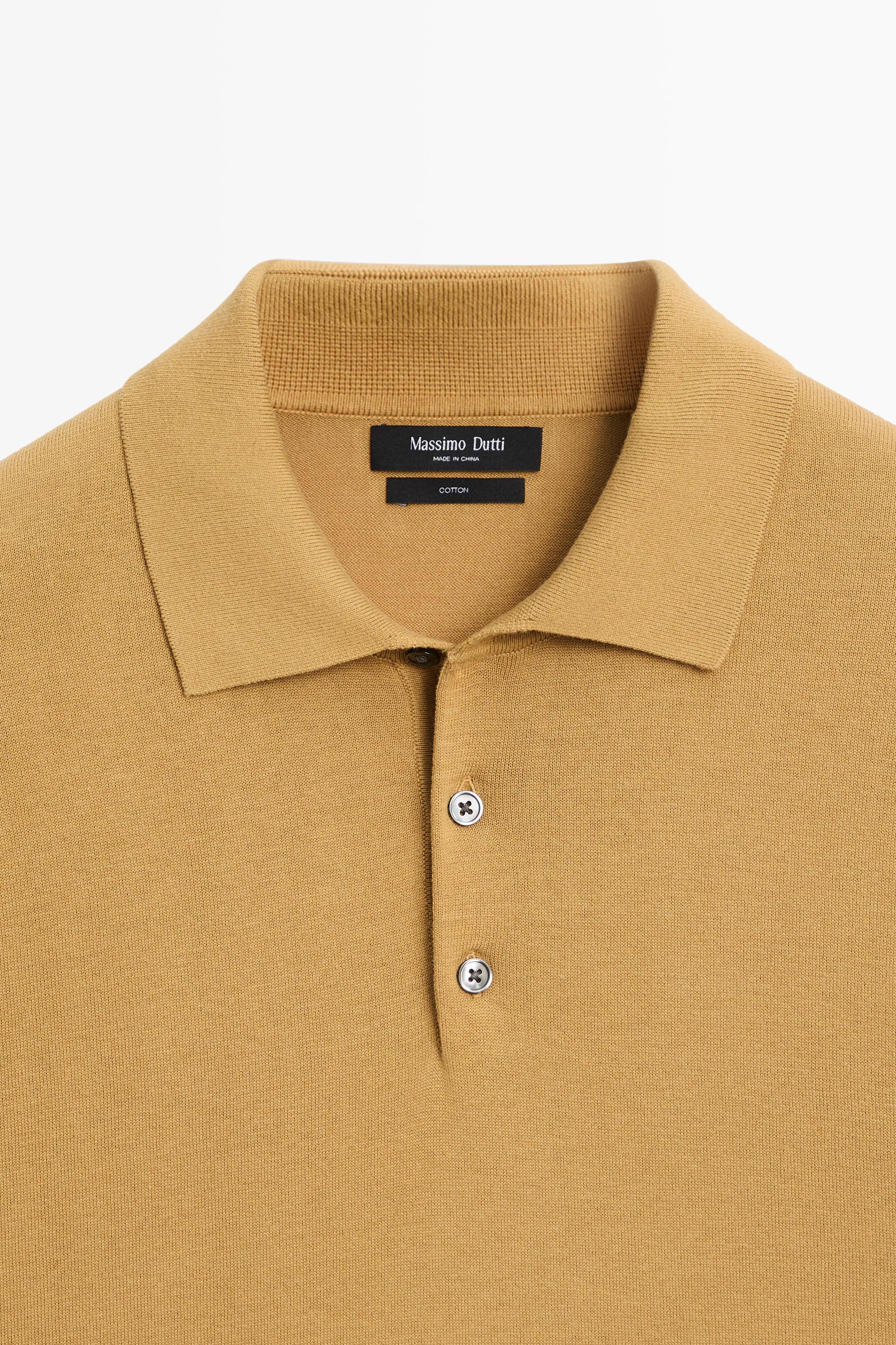 100% cotton knit polo sweater