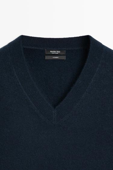 100% cashmere knit sweater — DEEP BLUE 4